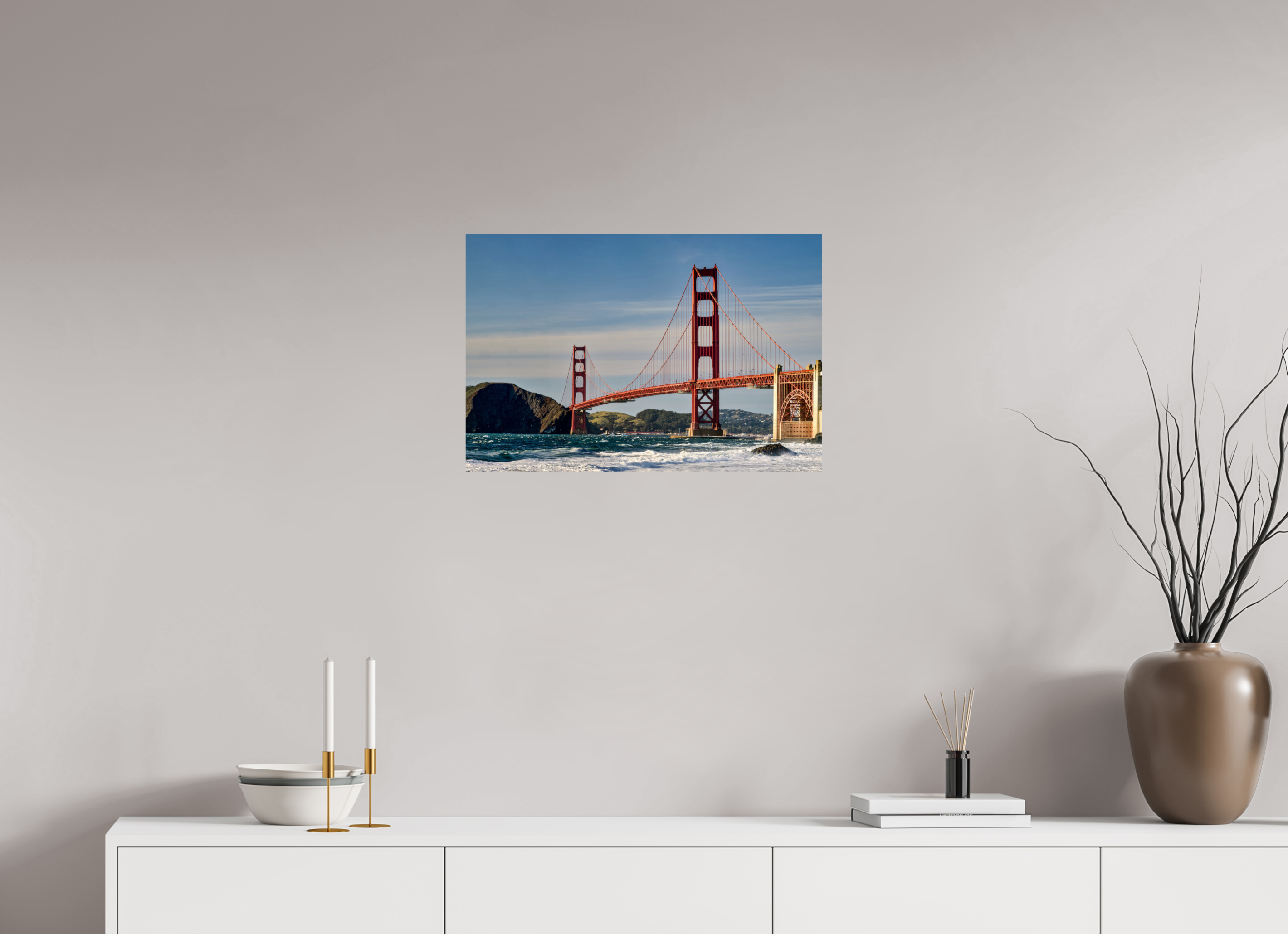 24 x 16″, Giclée Alu-Dibond Golden Gate I: A Postcard View