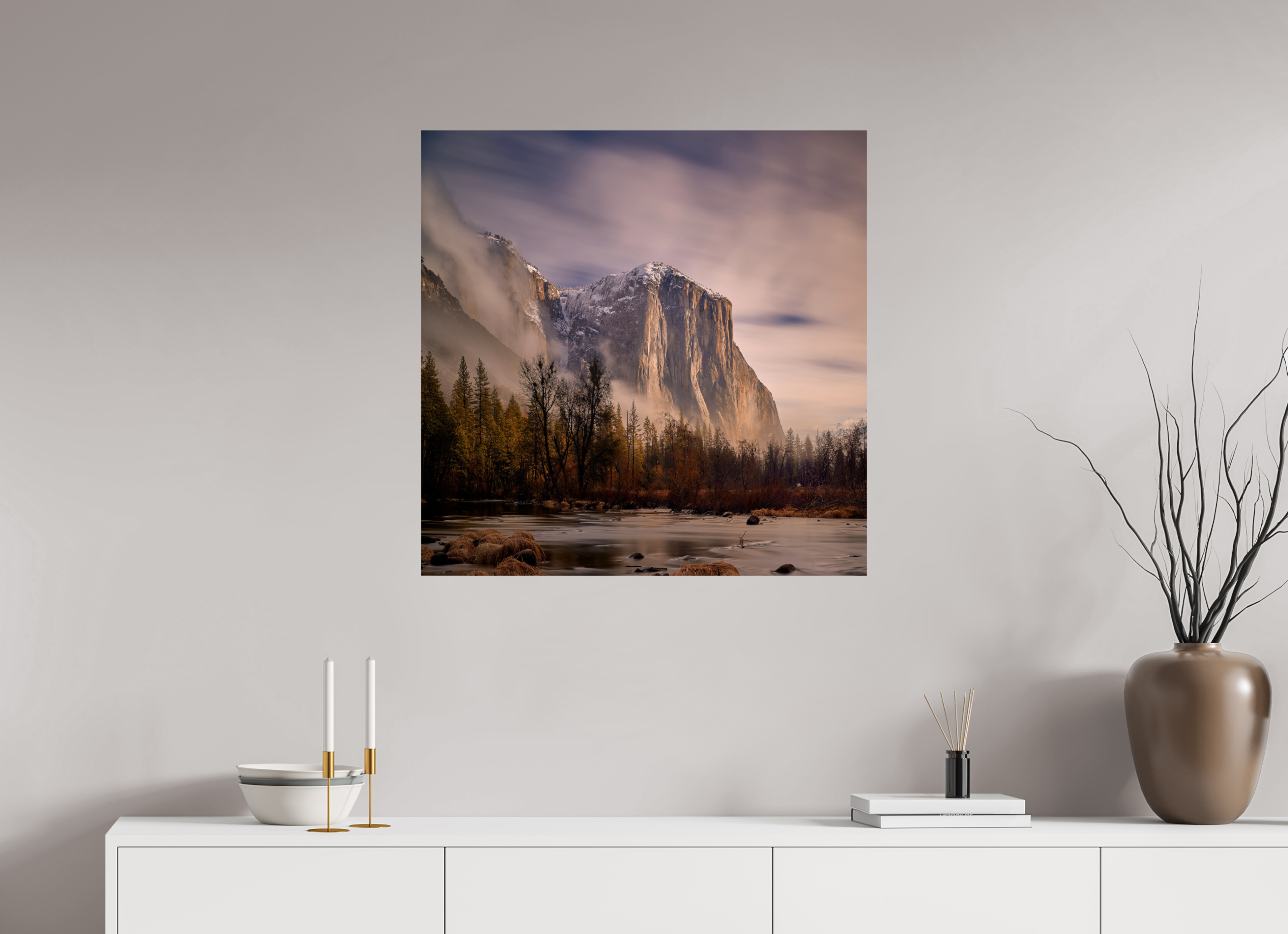 30 x 30″, Giclée Alu-Dibond El Capitan at Dawn
