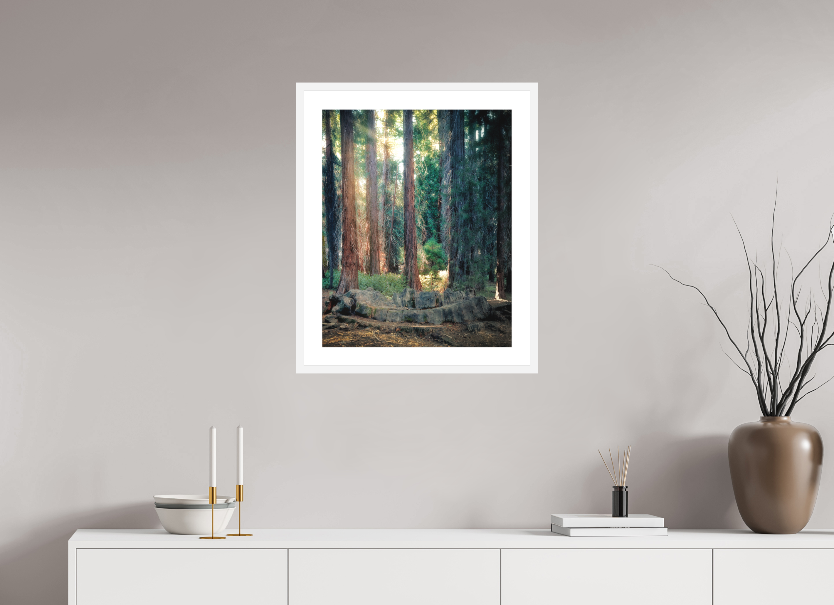 20 x 25″, Passe-Partout White Frame Never Again: The Centennial Stump