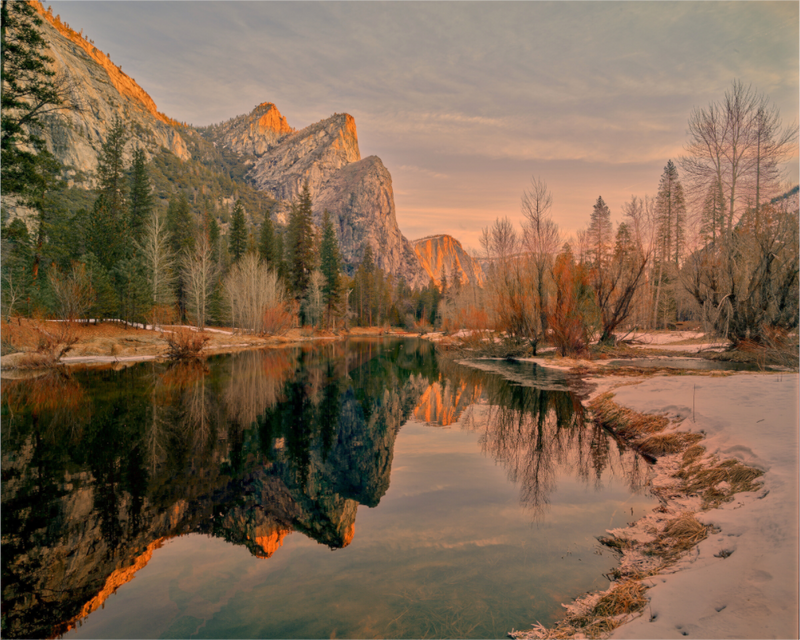 Les léviathans de Yosemite à l'aube hivernale