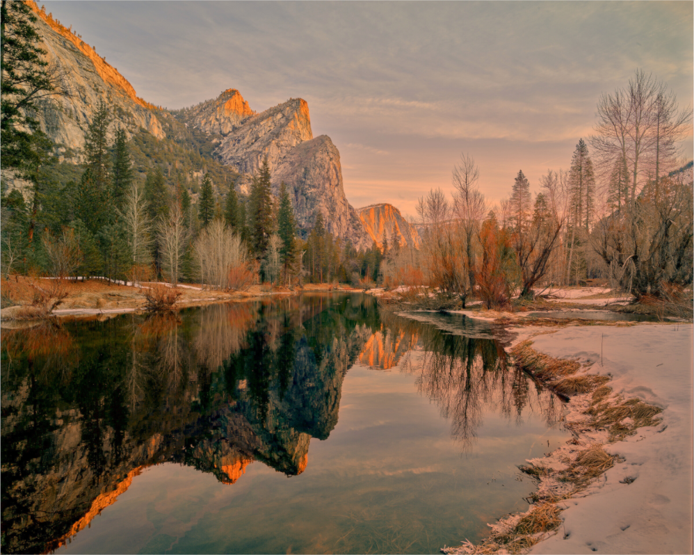 Main image Yosemite's Leviathans in Winter Dawn Light