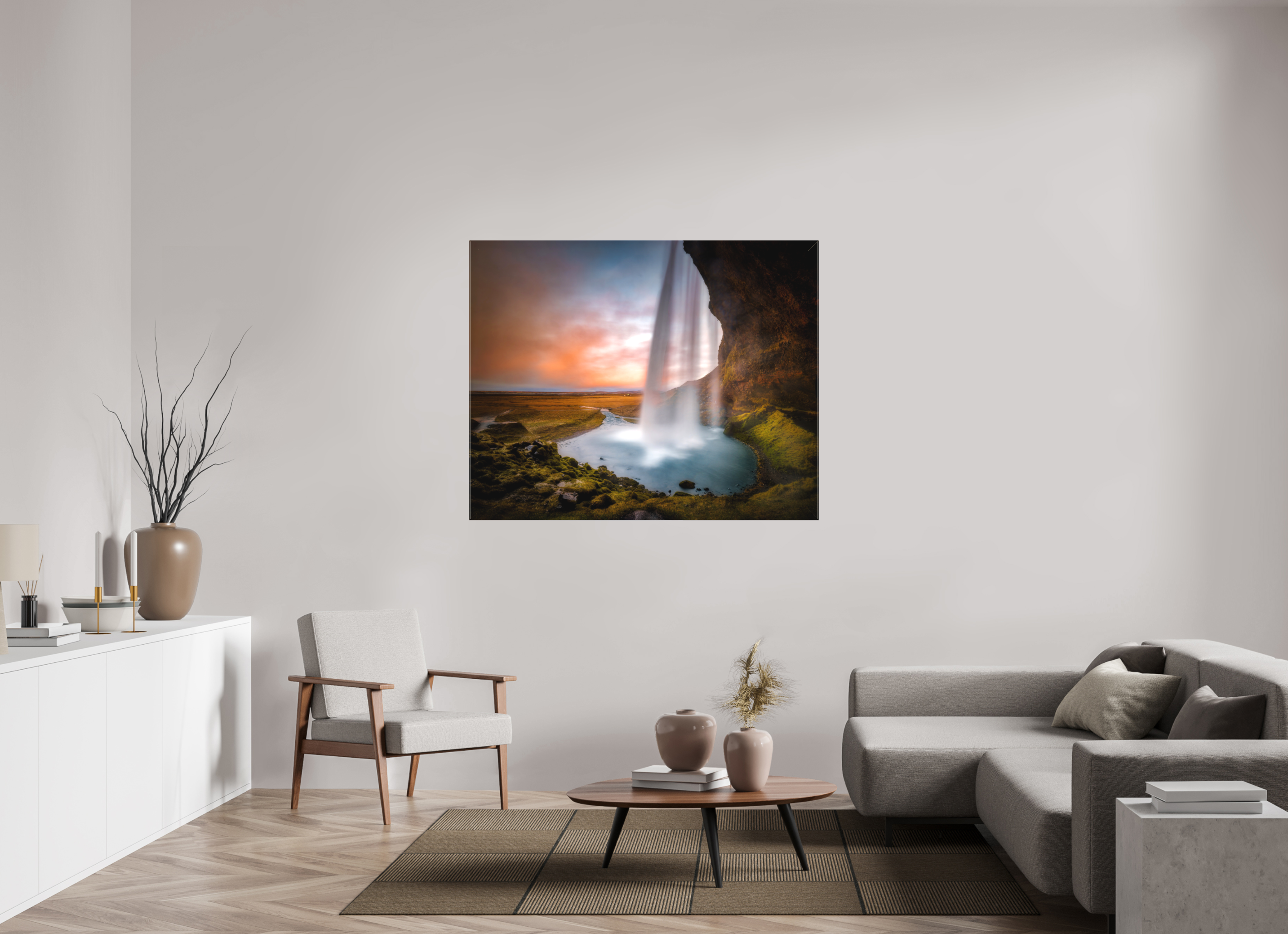 55.1 x 44″, Fine Art Textile Seljalandsfoss