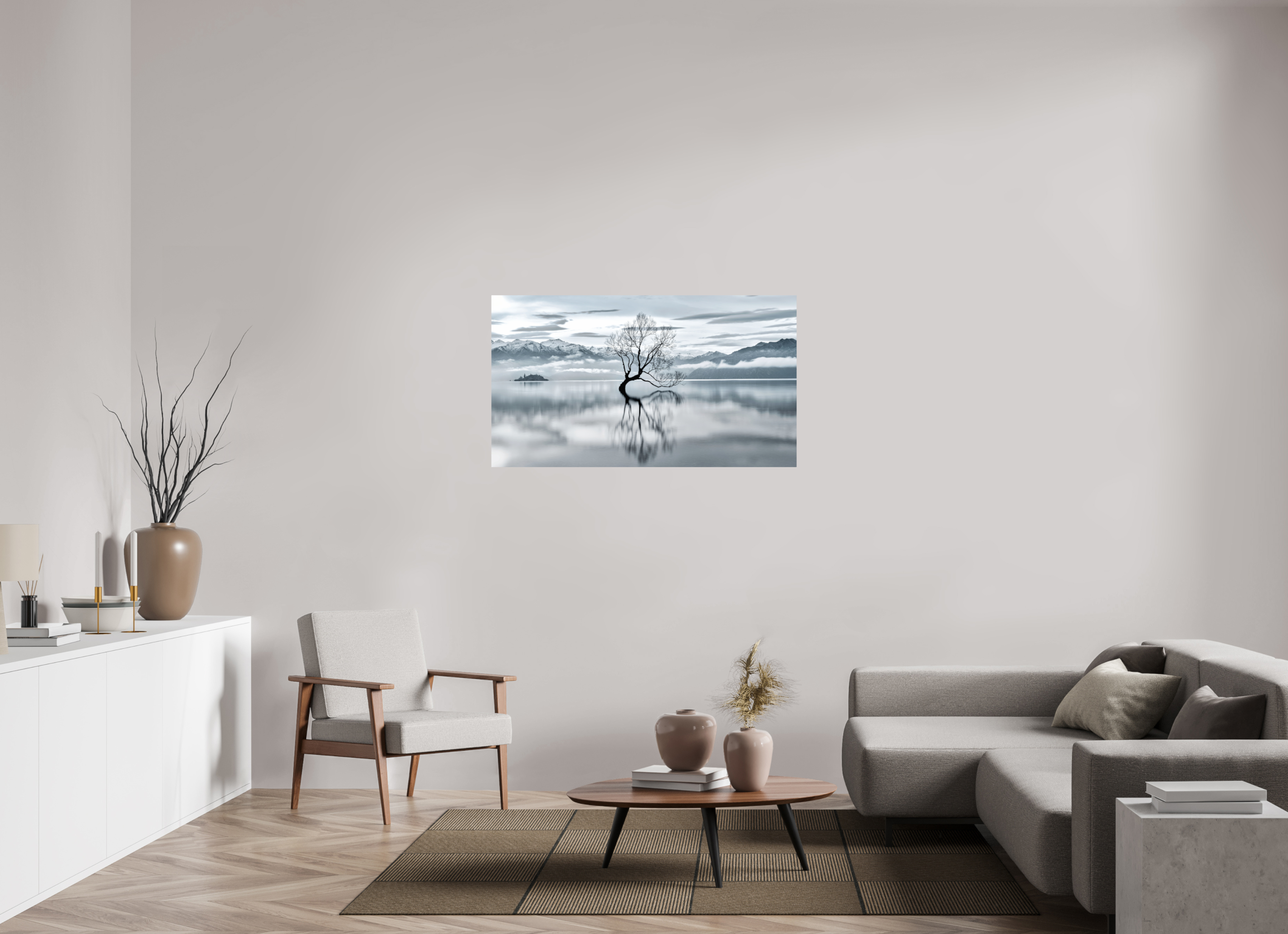 49 x 27.6″, Giclée Alu-Dibond Wanaka III: Almost Monochrome