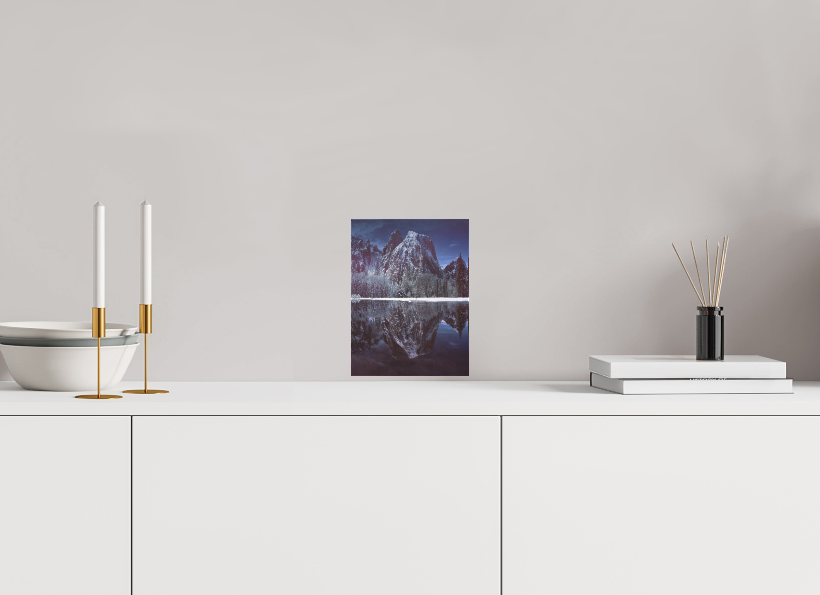 6 x 8″, Acrylic Block Gift Set Cathedral Rocks & Reflection in Snow