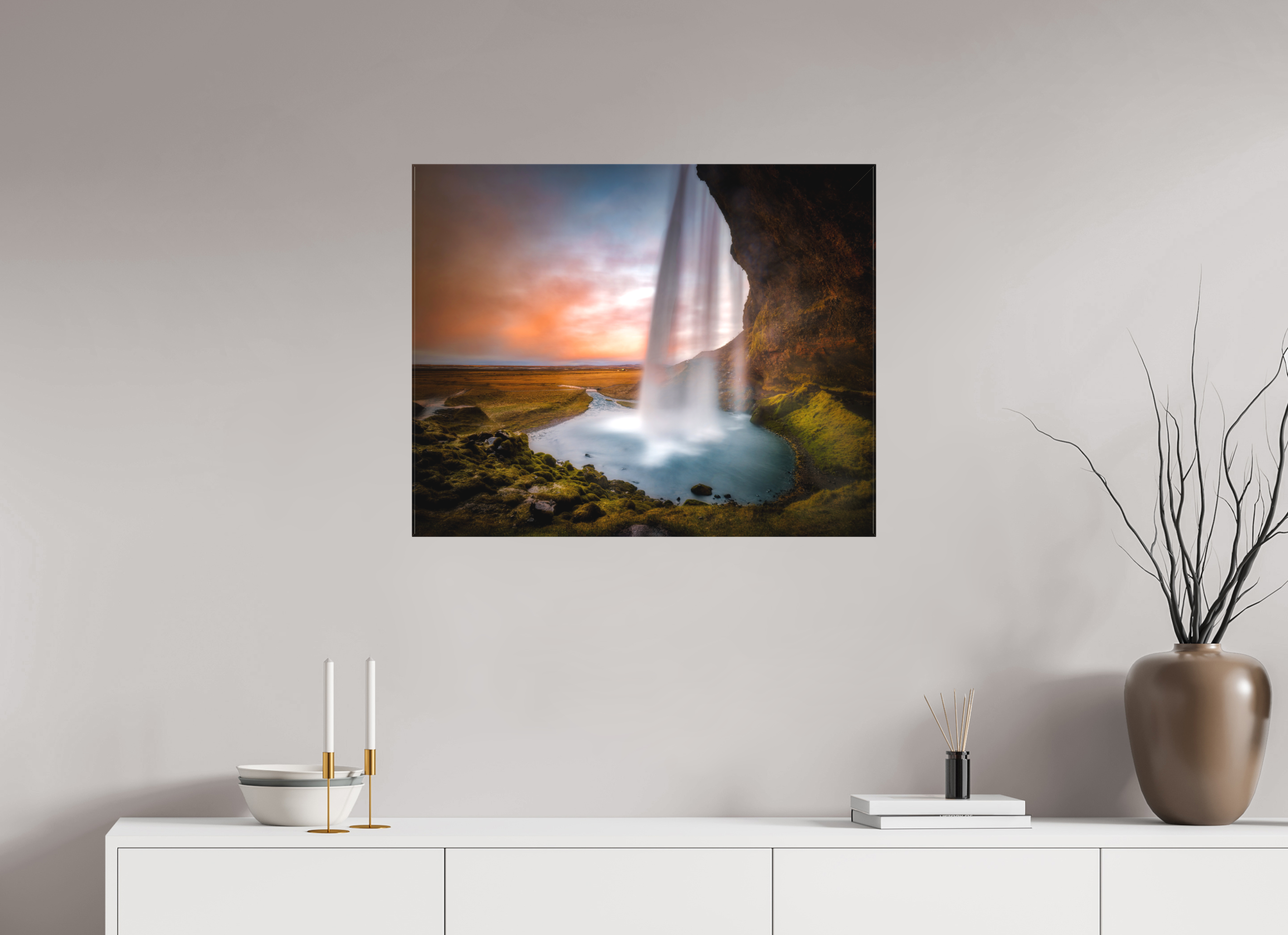 30 x 24″, Fine Art Textile Seljalandsfoss