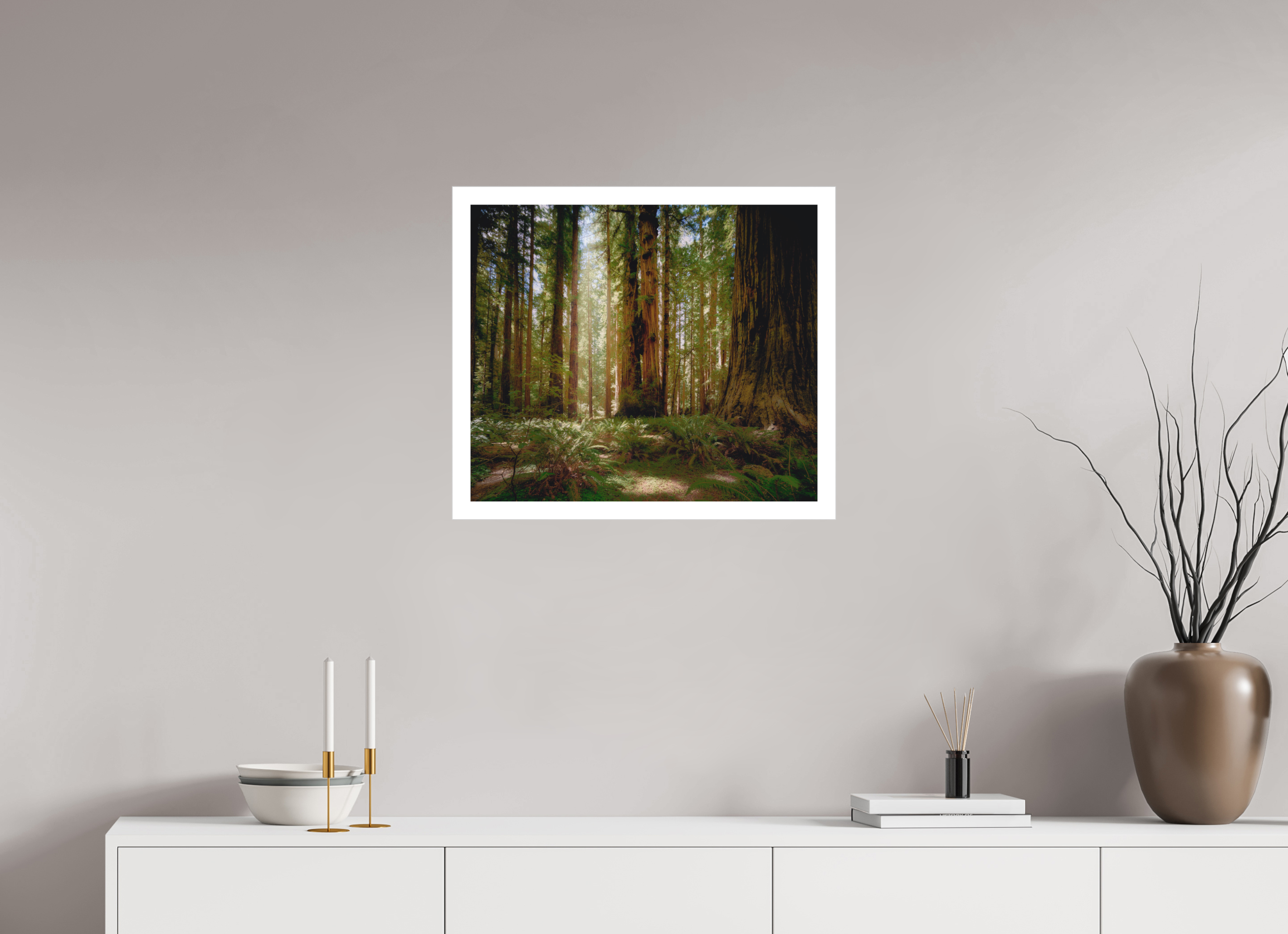 23.4 x 20″, Bonded Acrylic Mat + Silver Frame Life & Light Beneath the Giants