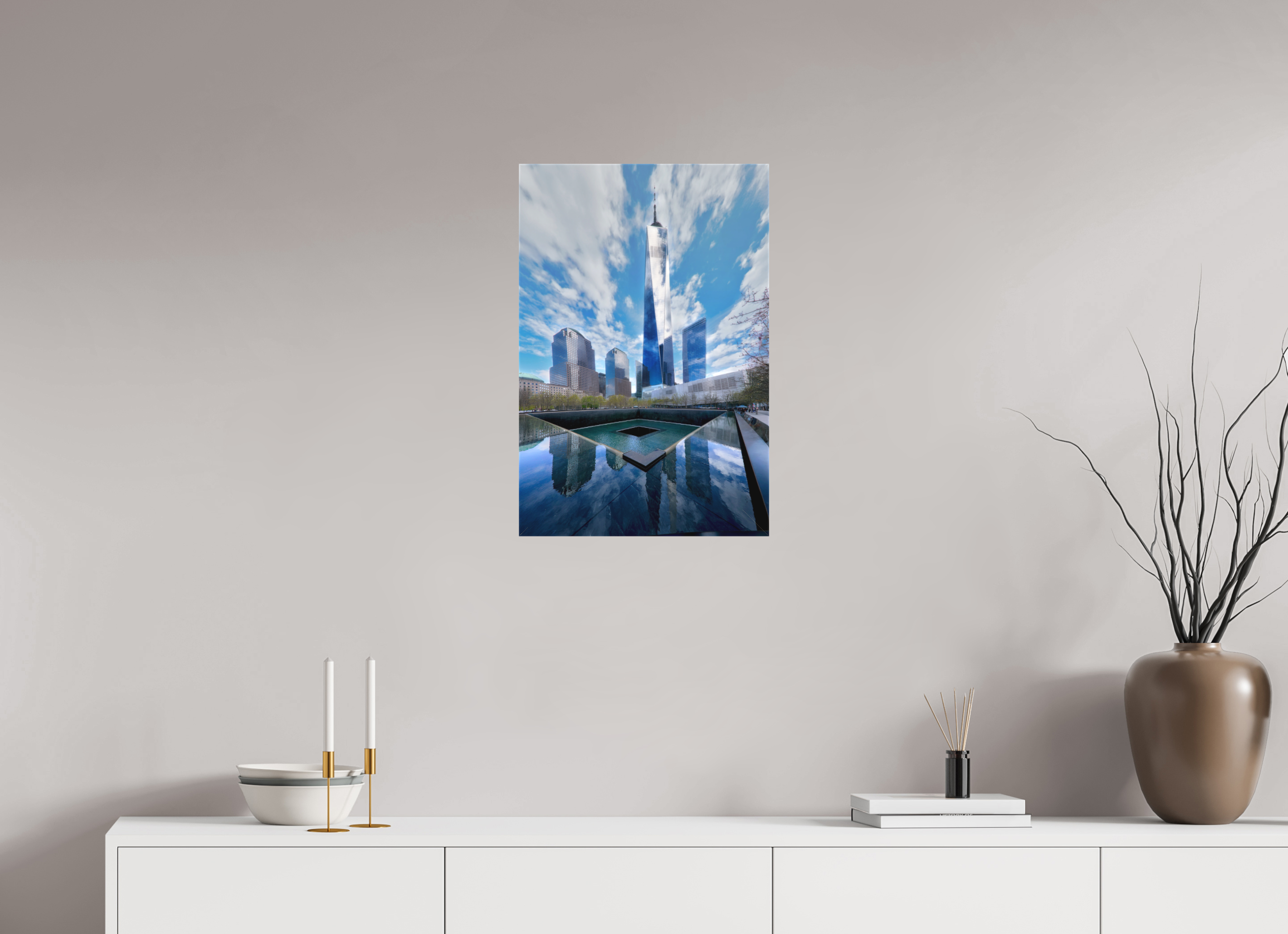 16 x 24″, Fine Art Textile 9/11 Memorial Plaza