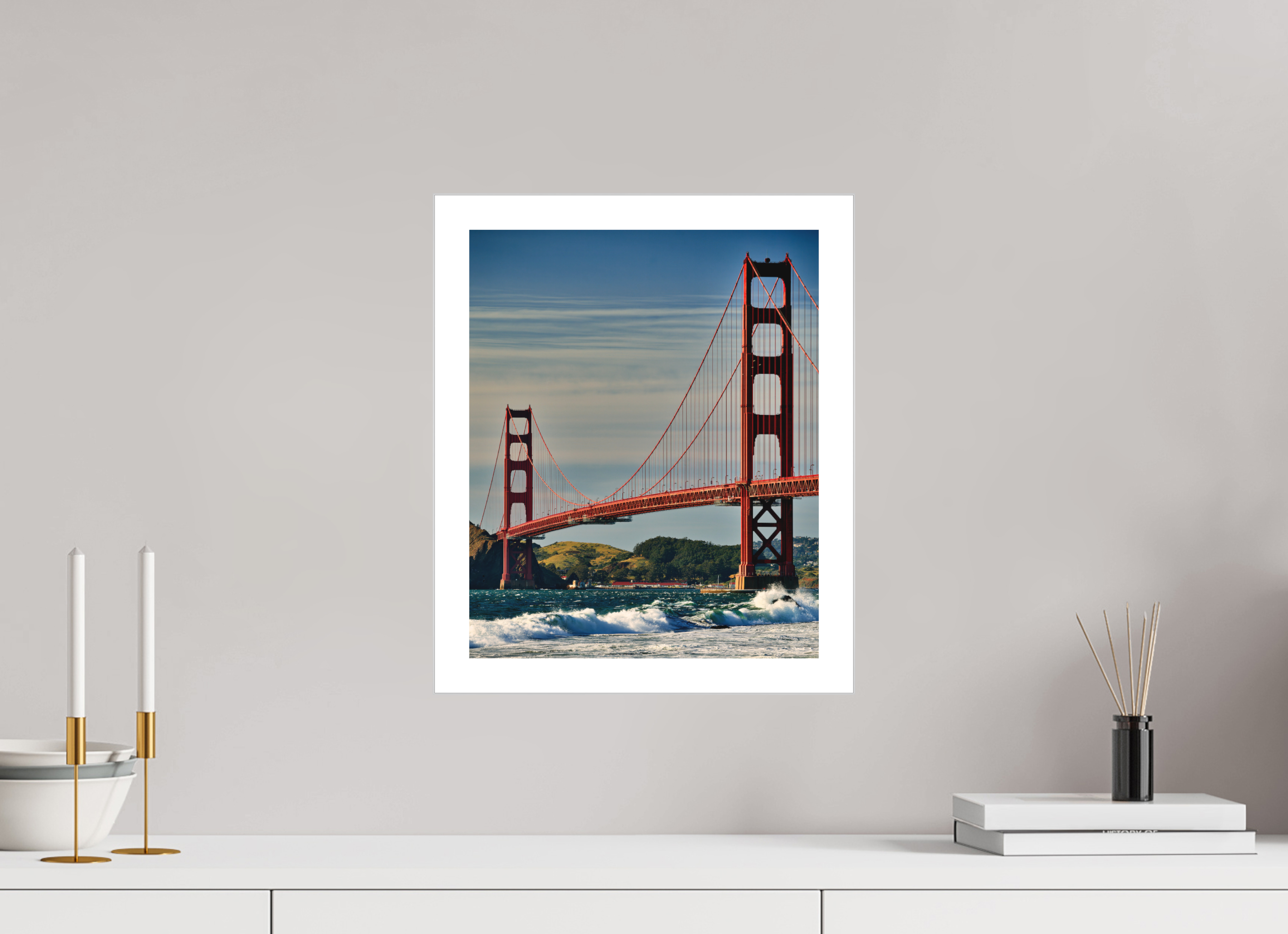 12 x 14.7″, Fine Art Bonded Acrylic Golden Gate II: Another Postcard View