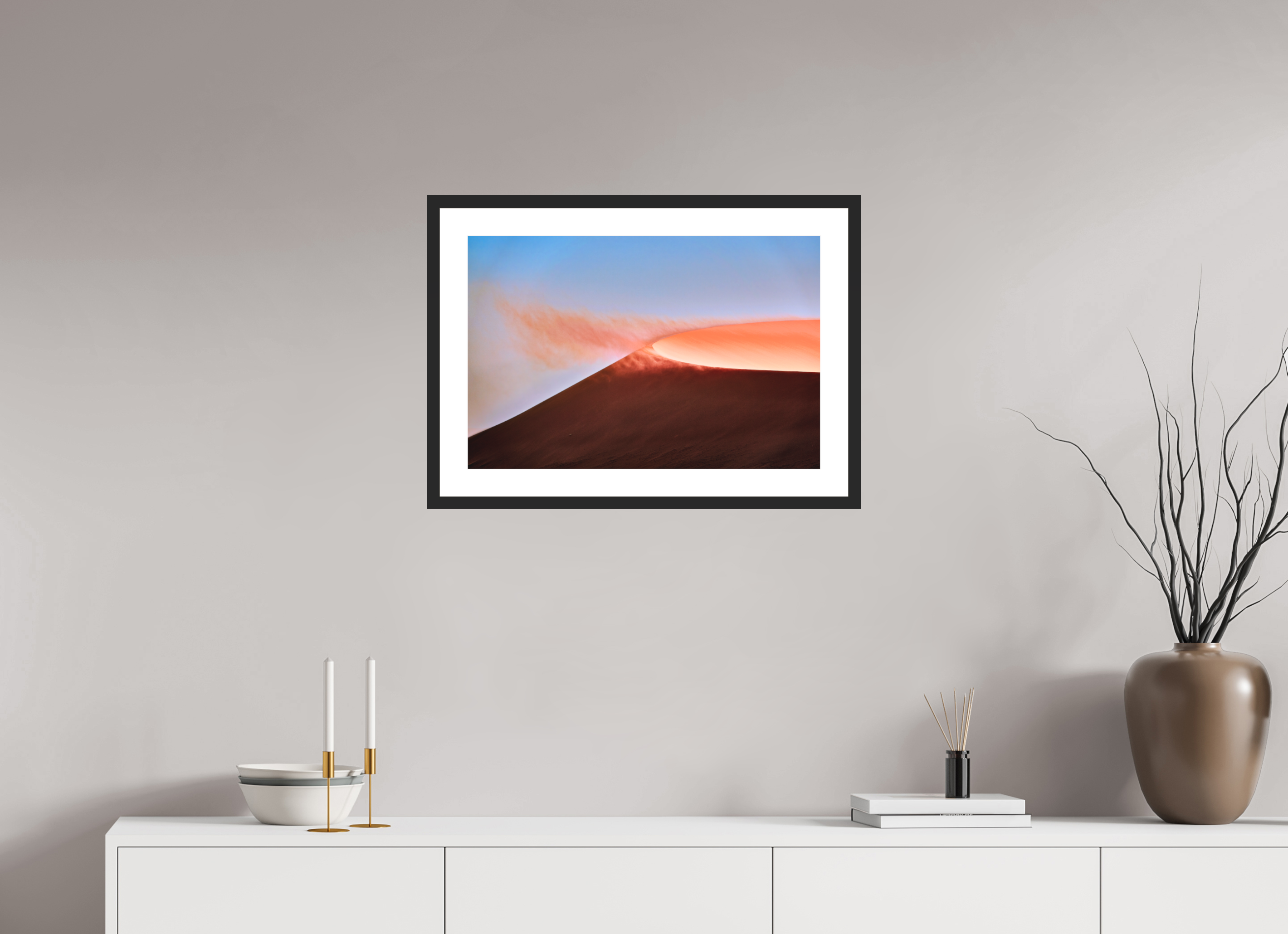 24 x 16″, Passe-Partout Black Frame Deadvlei San Dune Crater Rim