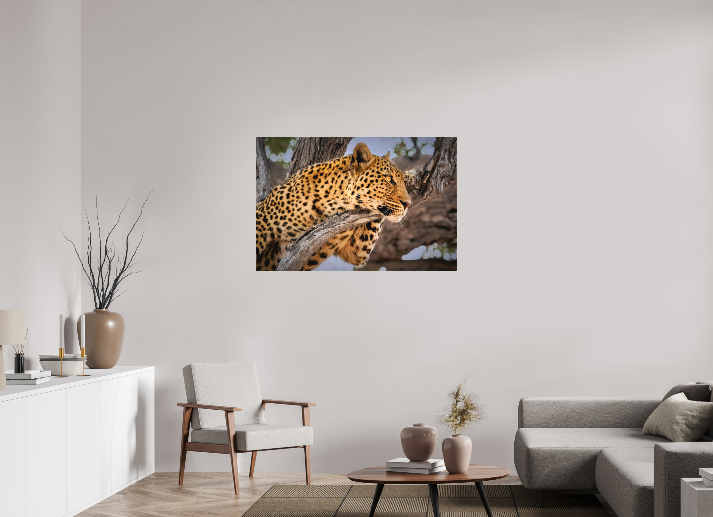 45 x 30″, Fine Art Textile Leopard Princess of Savute