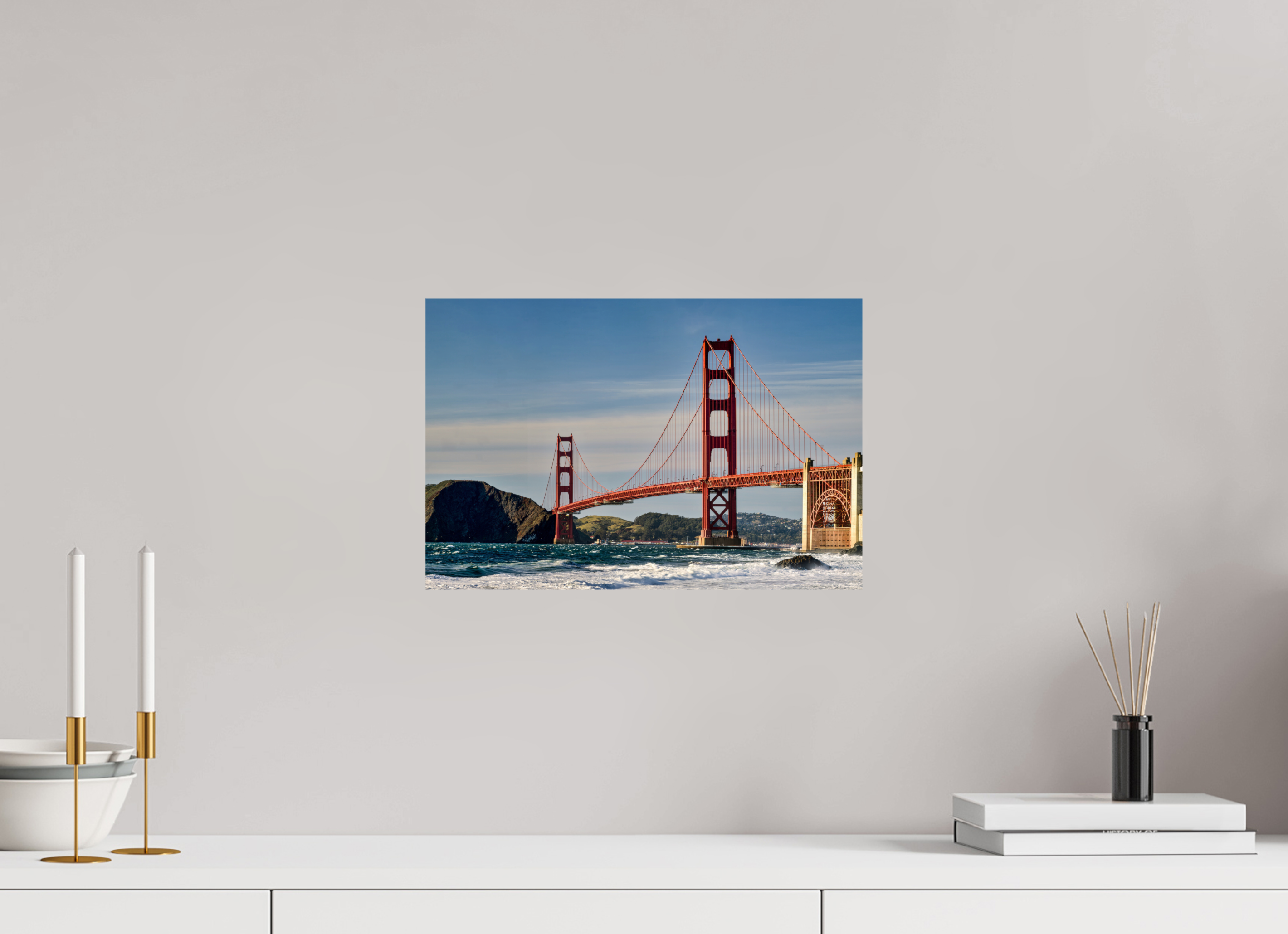 15 x 10″, Giclée Alu-Dibond Golden Gate I: A Postcard View