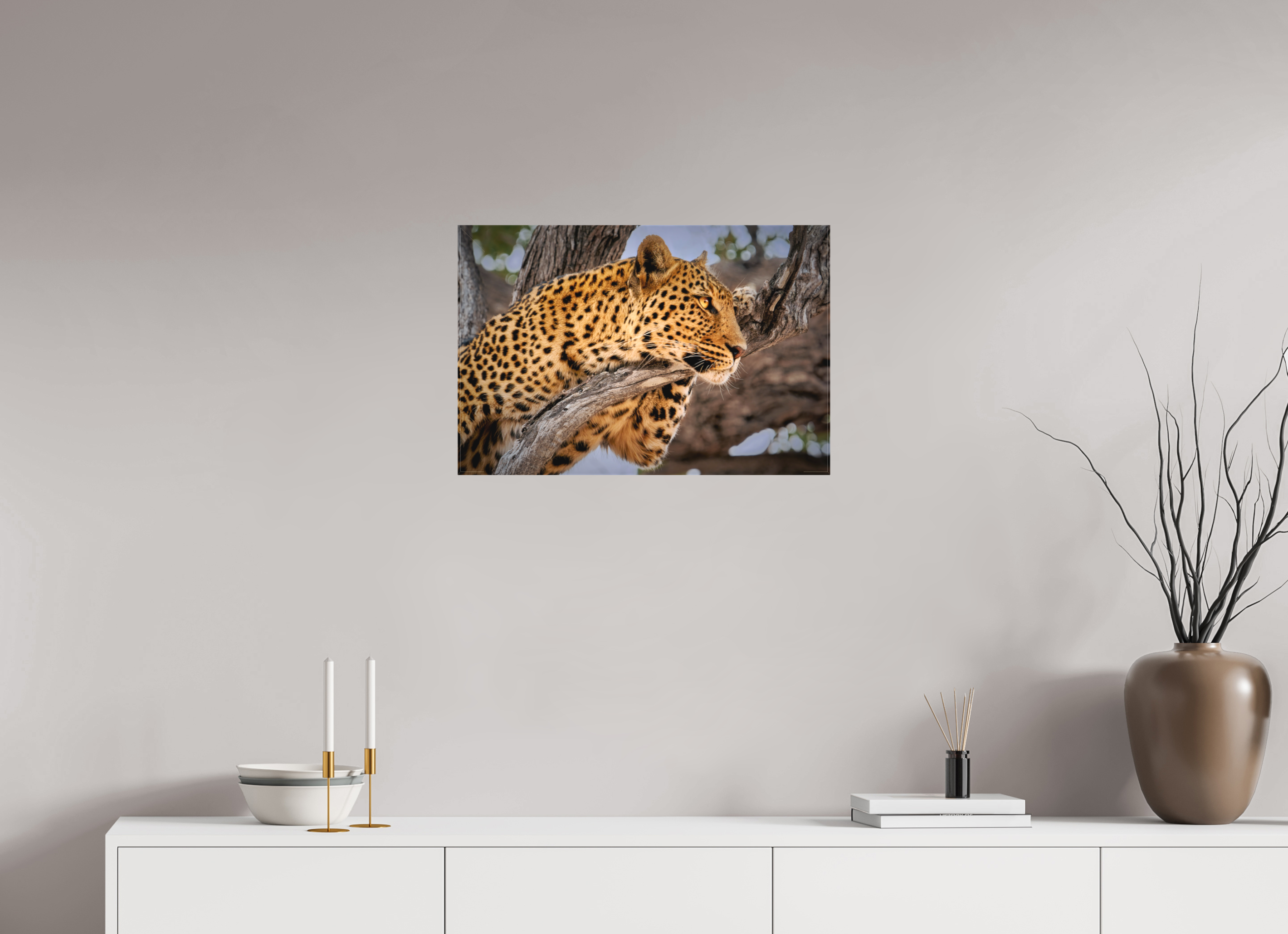 24 x 16″, Fine Art Textile Leopard Princess of Savute