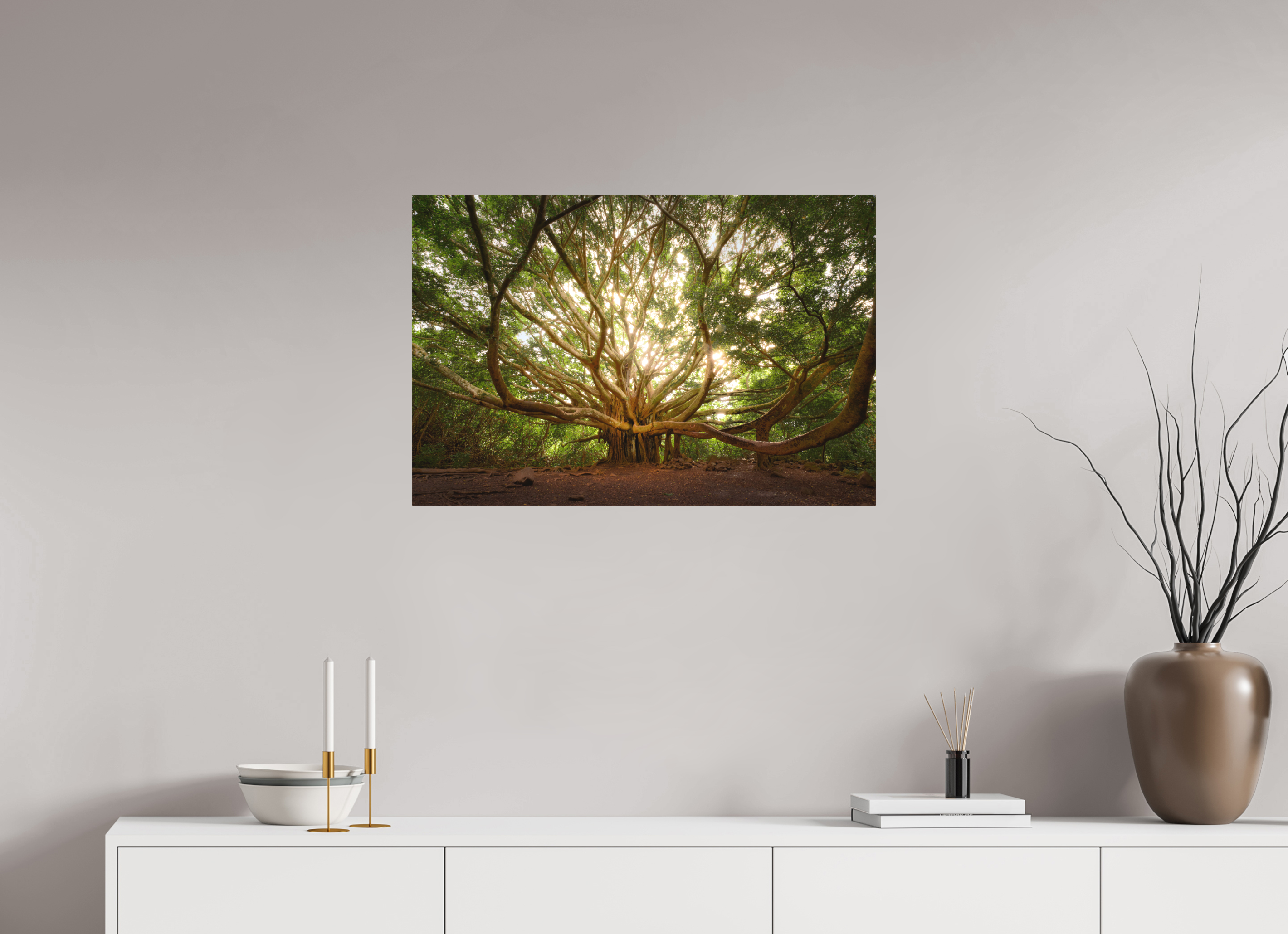 30 x 20″, Fine Art Textile Bracchium: The Pipiwai Trail Banyan Tree