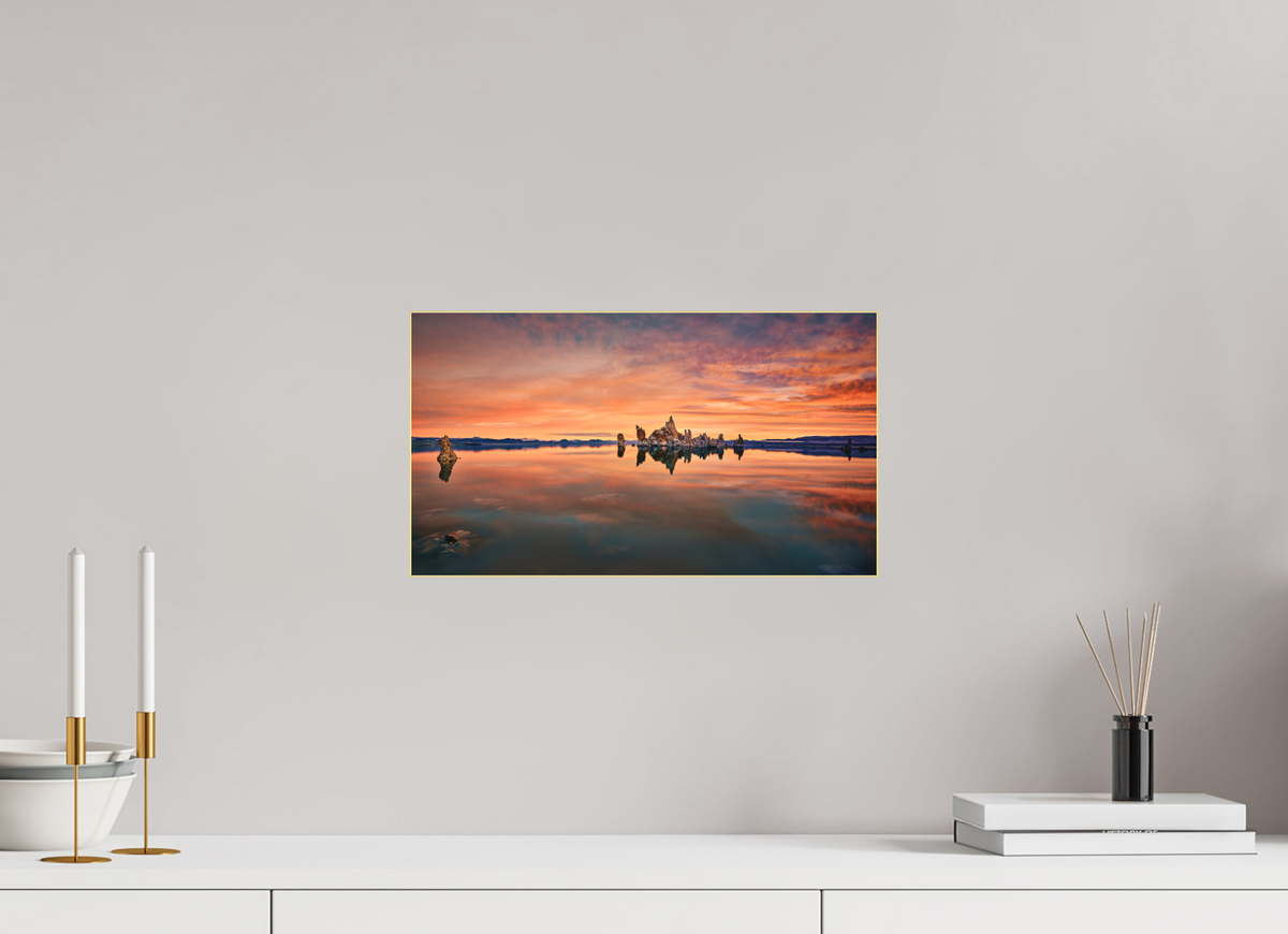 16 x 9″, Bonded Acrylic Gold Frame Reflekto: Mono Lake's South Tufa