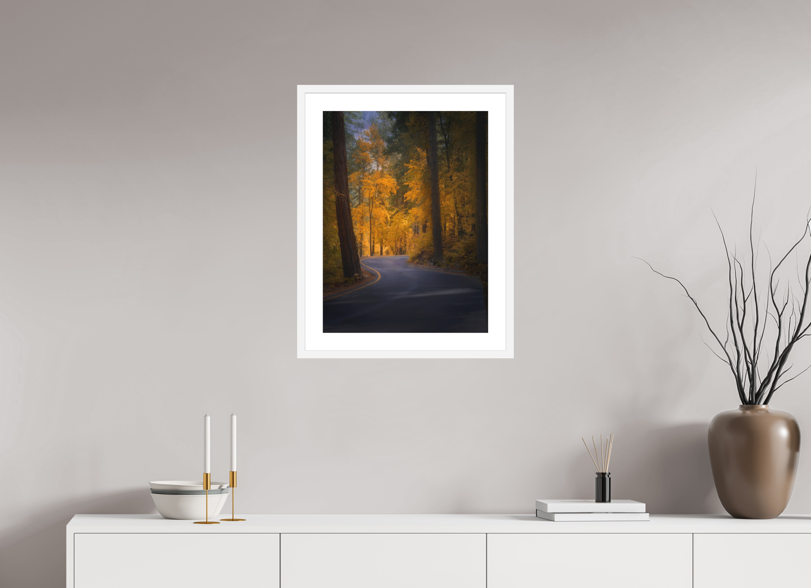 18 x 24″, Passe-Partout White Frame Leaving Pohono