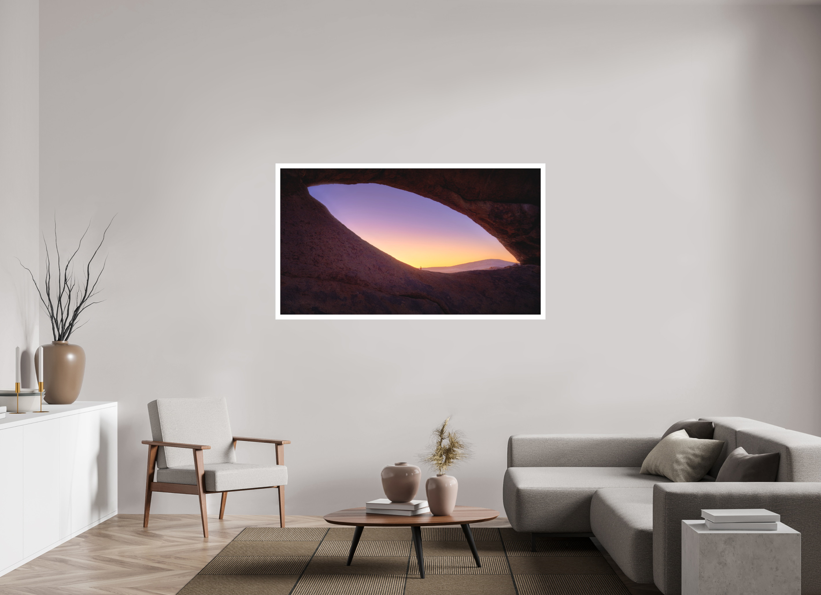 64 x 36″, Bonded Acrylic Mat + Silver Frame Spitzkoppe — The Eye, Namibia