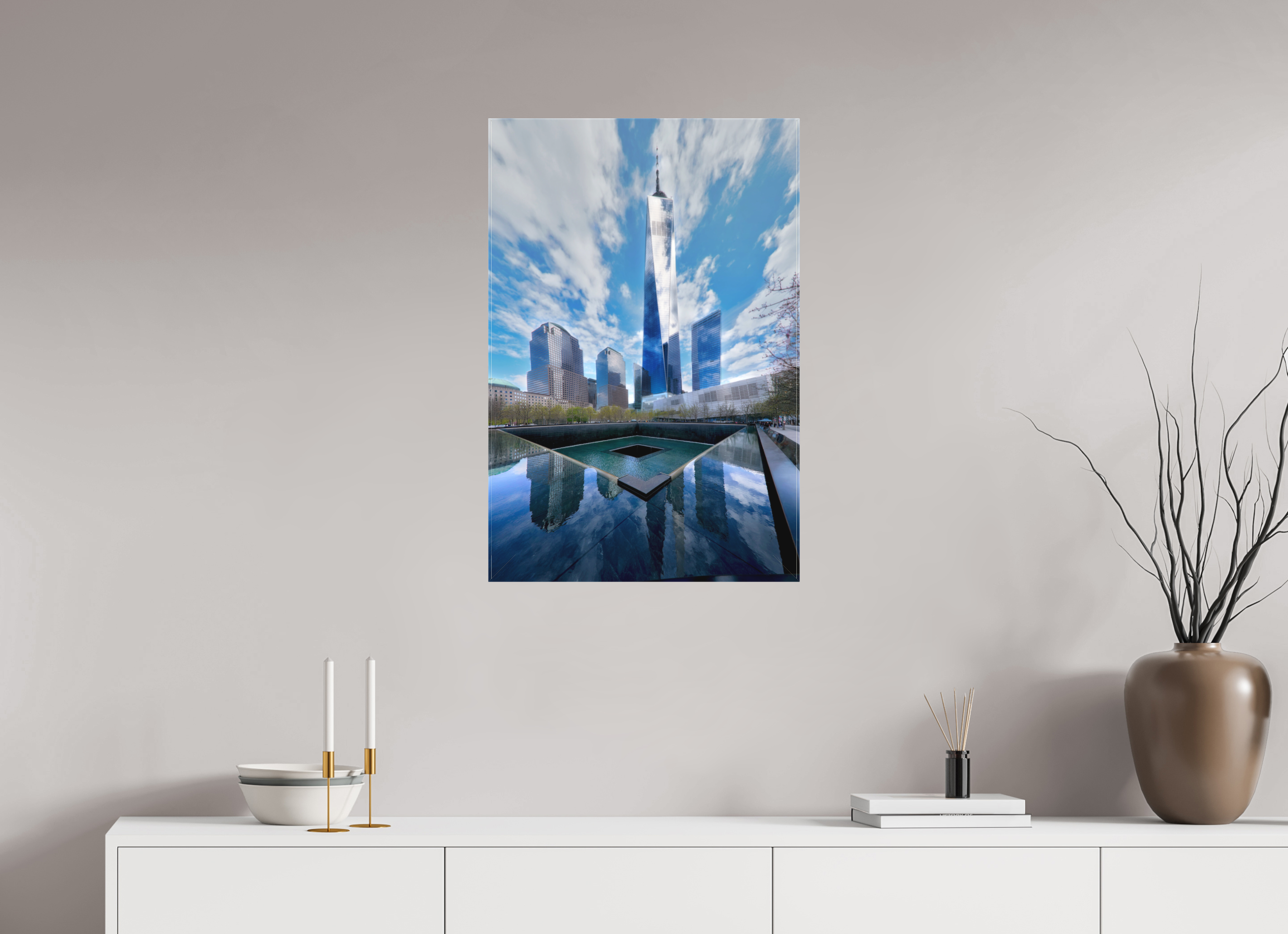 20 x 30″, Fine Art Textile 9/11 Memorial Plaza