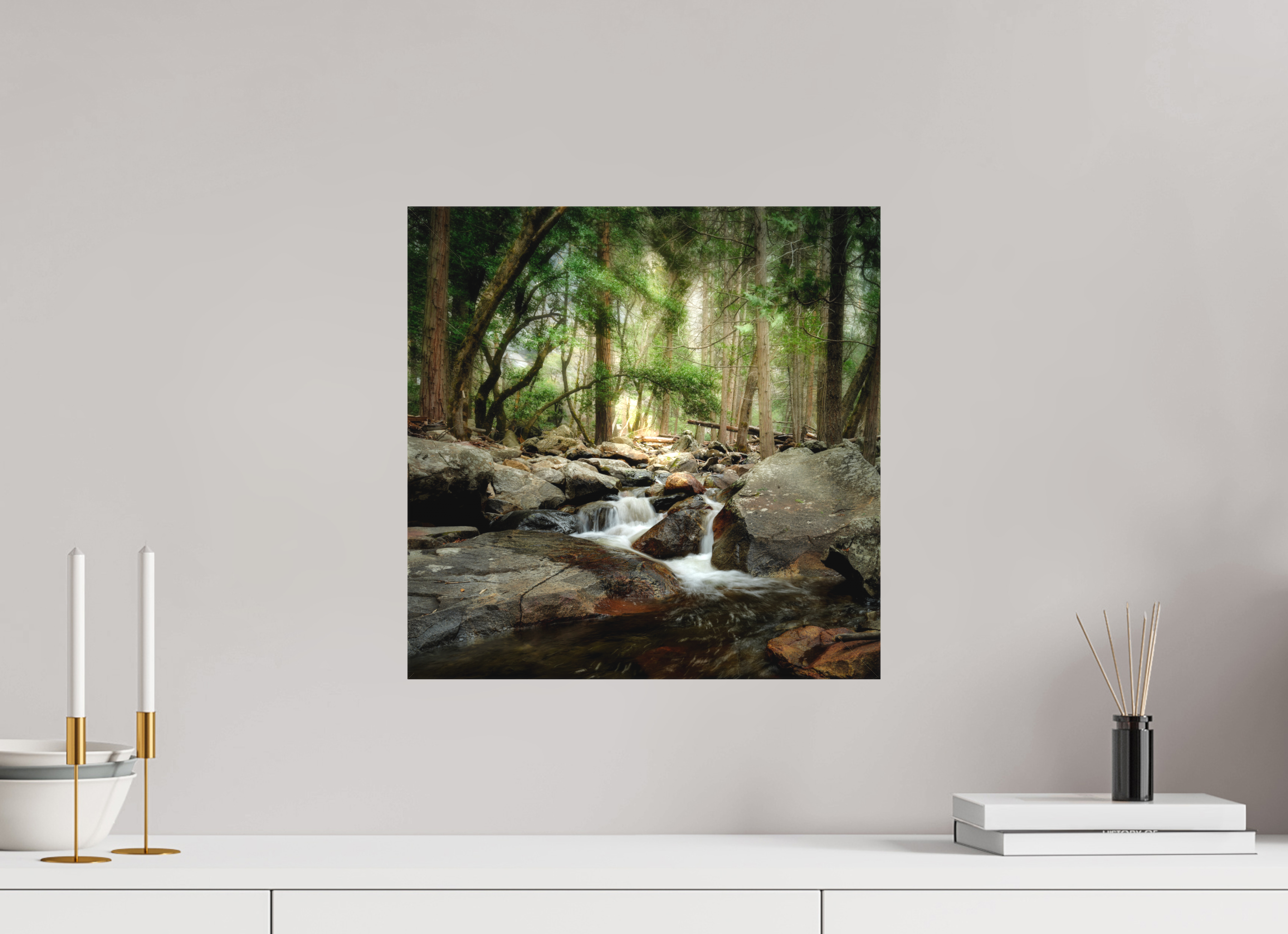 15 x 15″, Fine Art Textile Bridalveil Creek