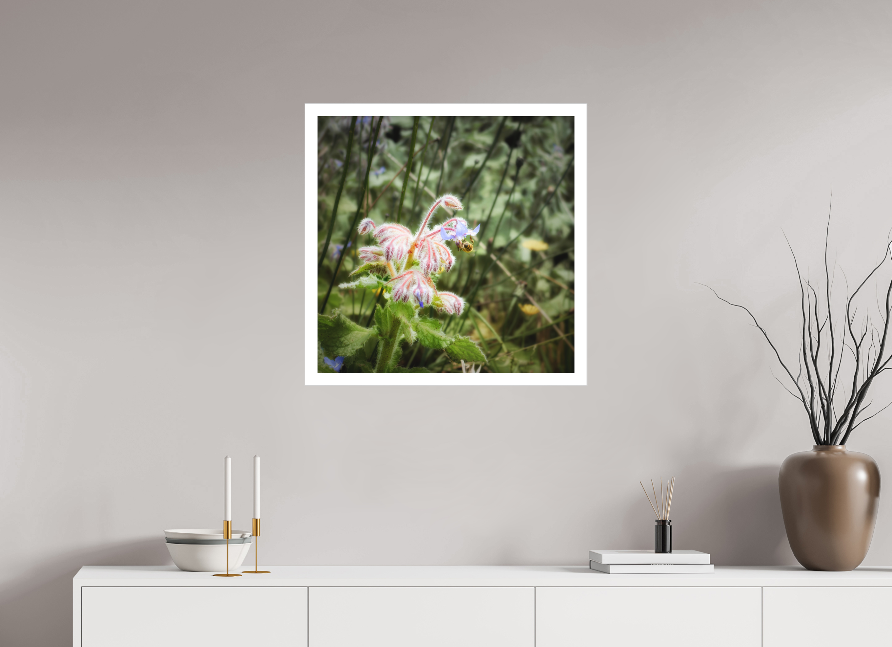 25 x 25″, Fine Art Bonded Acrylic Maui Honeybee Hard at Work