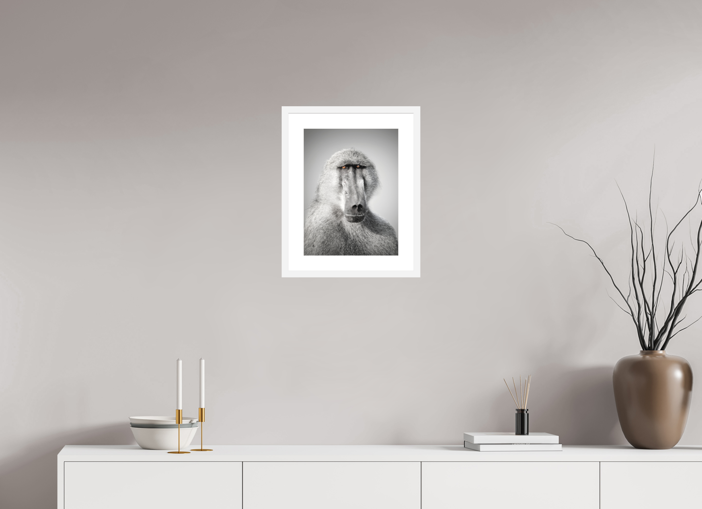 12 x 16″, Passe-Partout White Frame Portrait of an Elder
