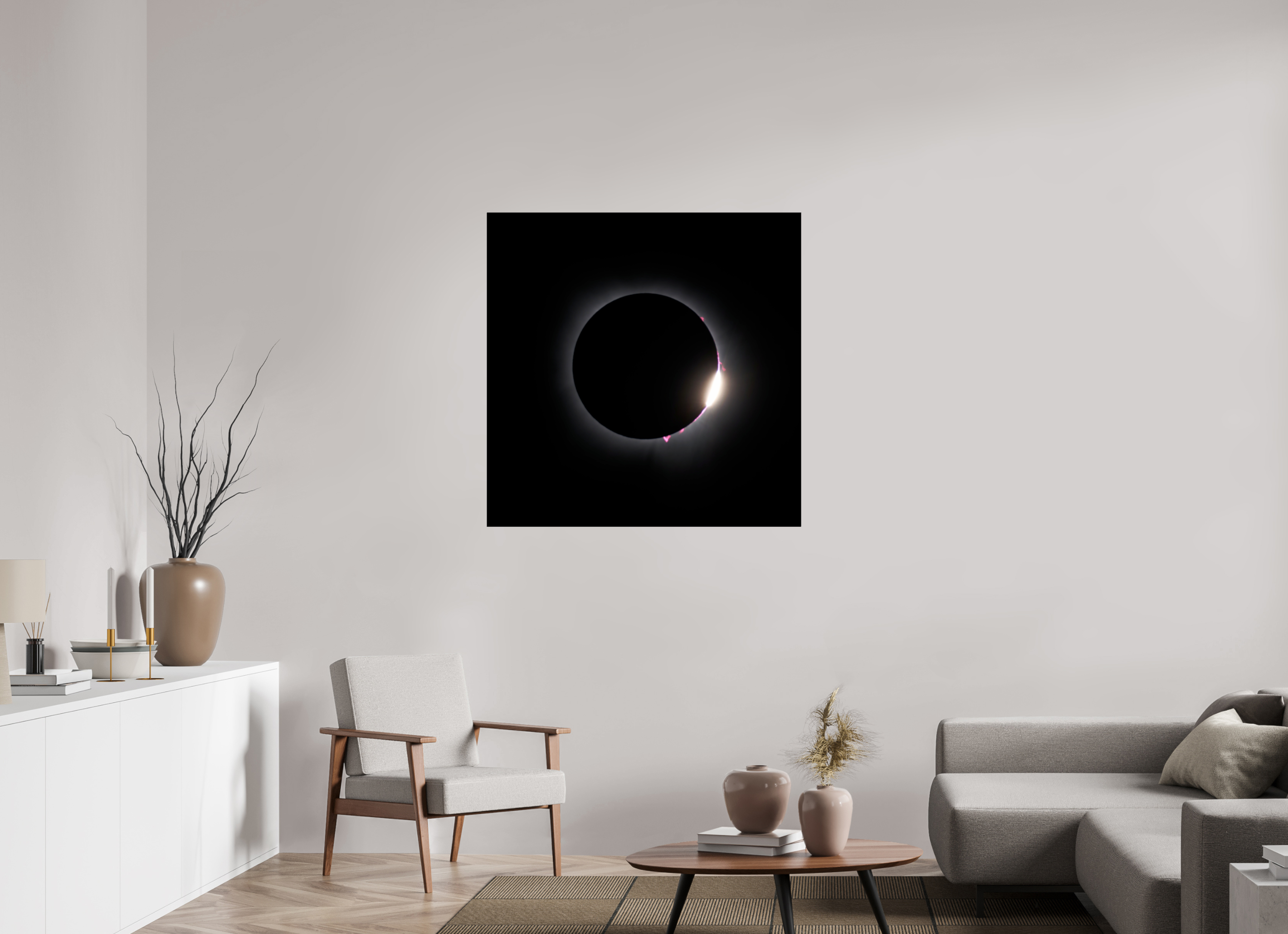 40 x 40″, Giclée Alu-Dibond 2024 Eclipse: Diamond Ring & Baily's Beads [OLD]
