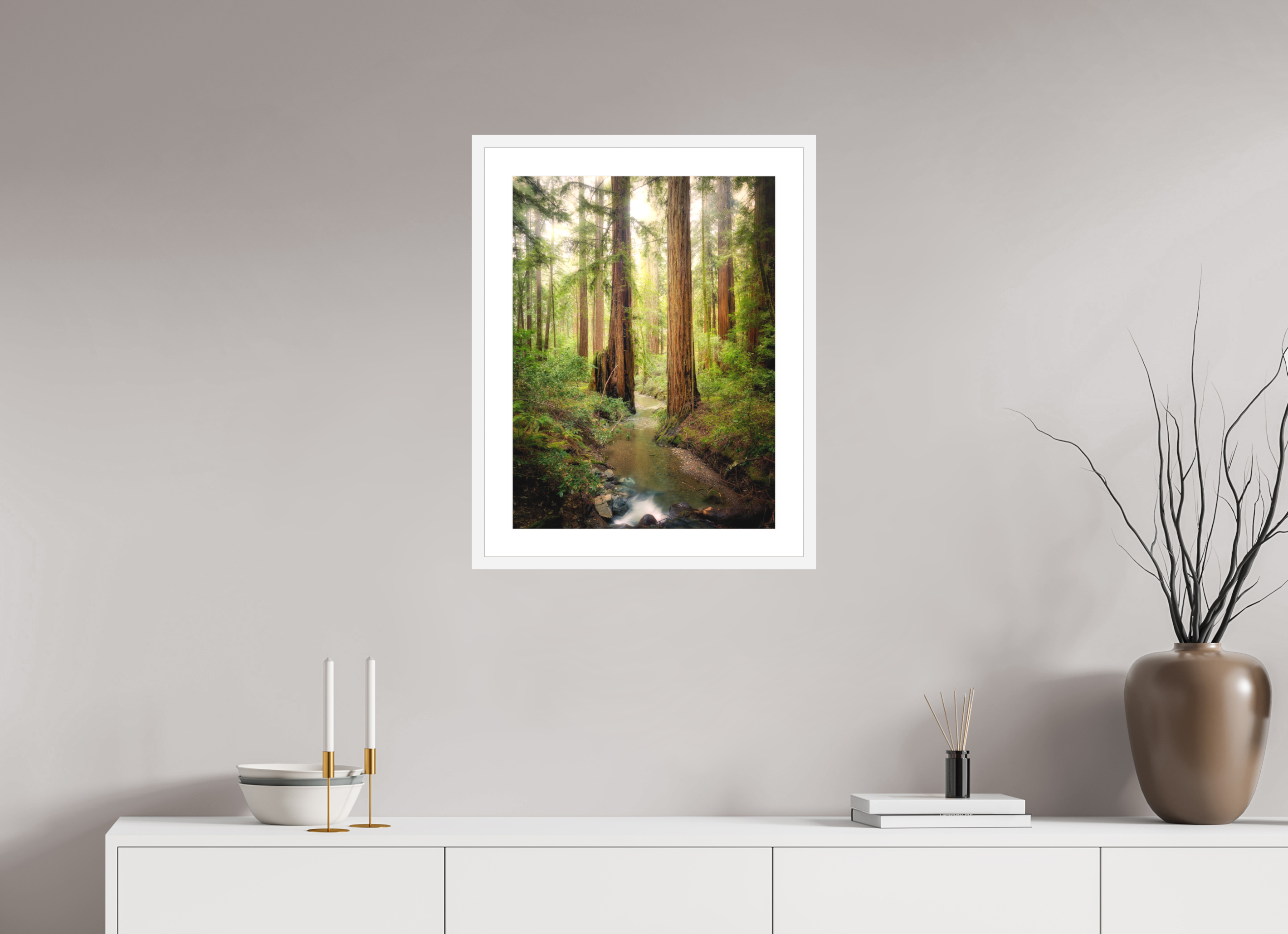 18 x 24″, Passe-Partout White Frame Armstrong Woods III: Columnas