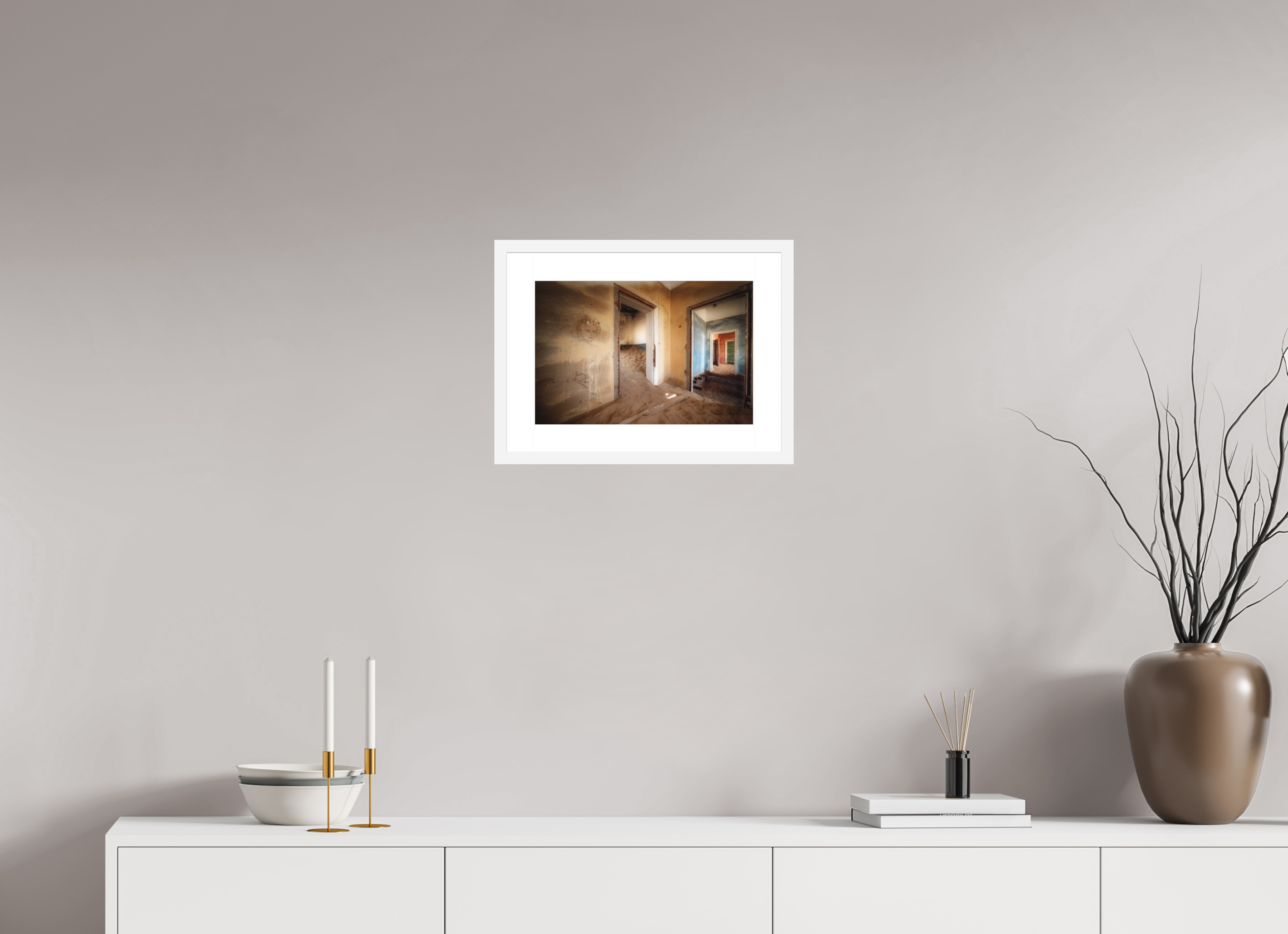15 x 10″, Passe-Partout White Frame Lost Dreams of Kolmanskop