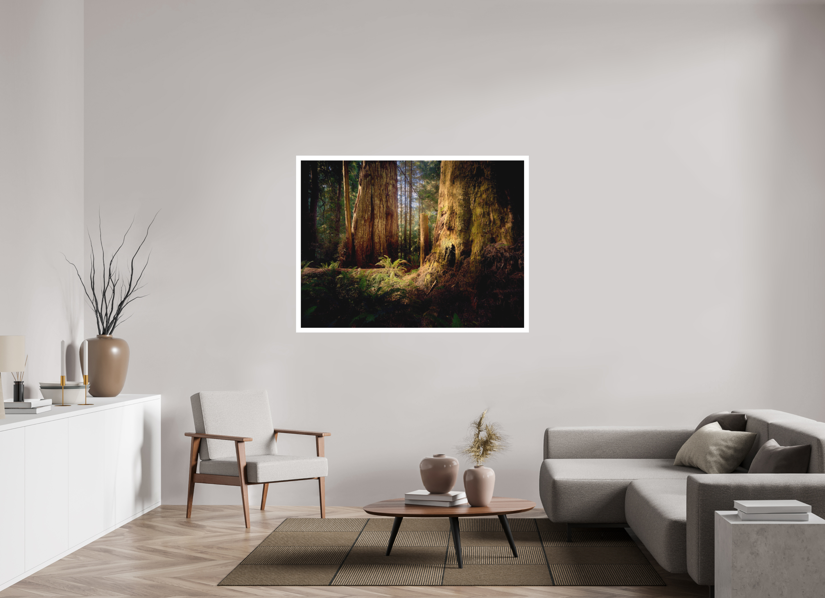 56 x 42″, Fine Art Bonded Acrylic Parvus: A Redwood Perspective