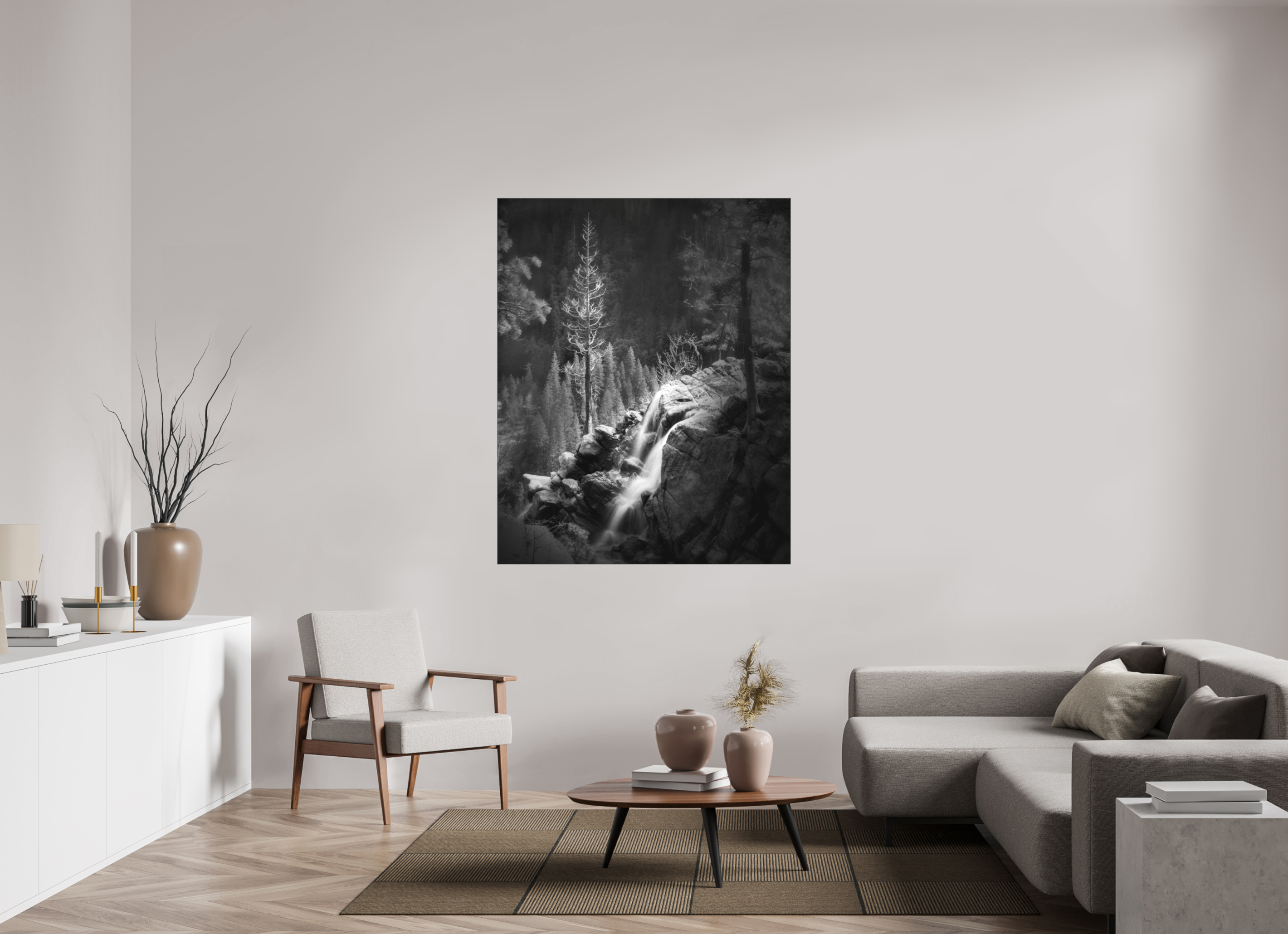 47 x 58.7″, Bonded Acrylic Black Frame Lucidum: Yosemite's Cascade Creek