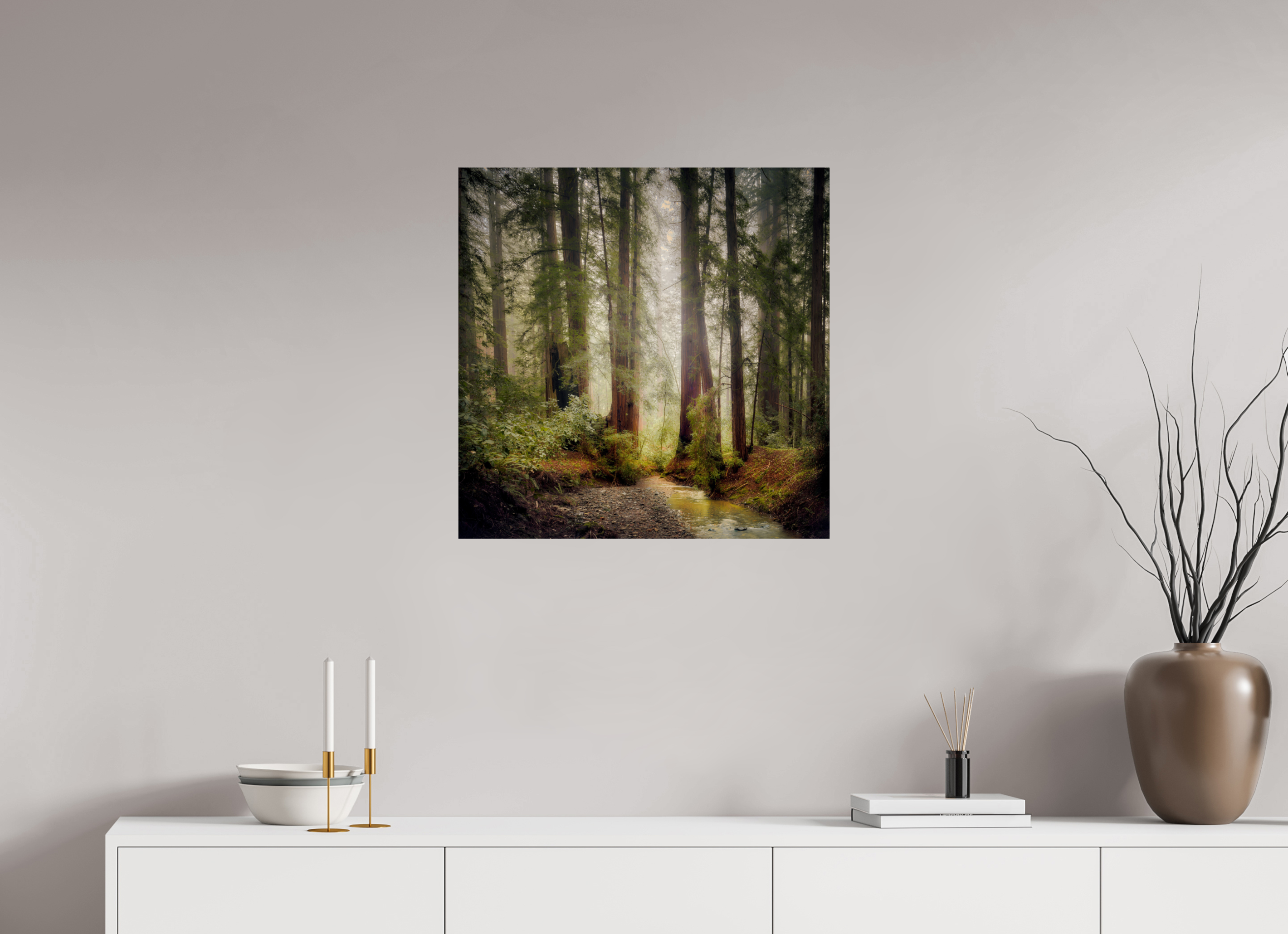 25 x 25″, Giclée Alu-Dibond Armstrong Woods IV: Lucem in Nemore
