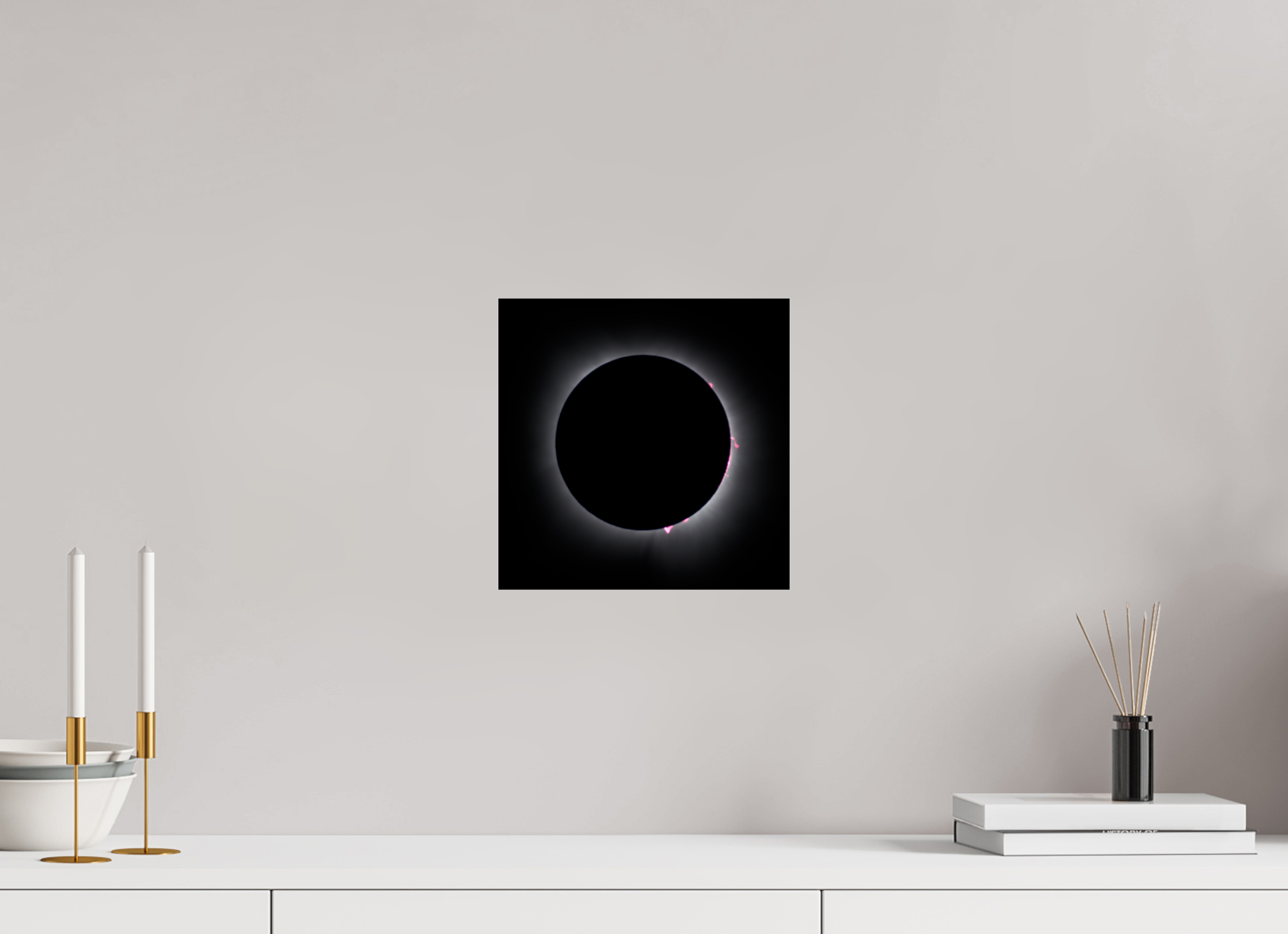10 x 10″, Giclée Alu-Dibond 2024 Eclipse: Totality & Baily's Beads