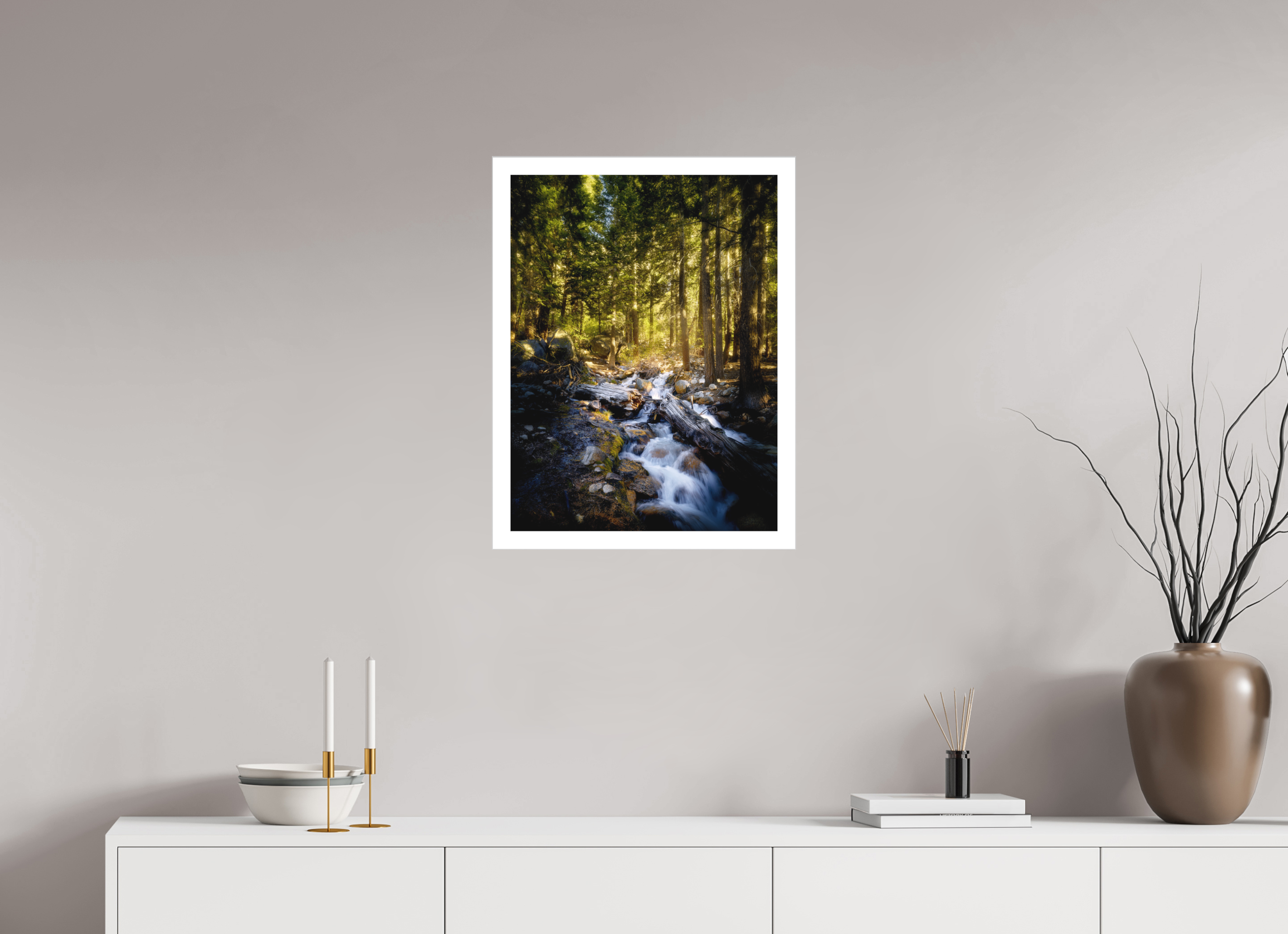 18 x 24″, Fine Art Bonded Acrylic Lone Pine Creek Waterfall on Mt. Whitney