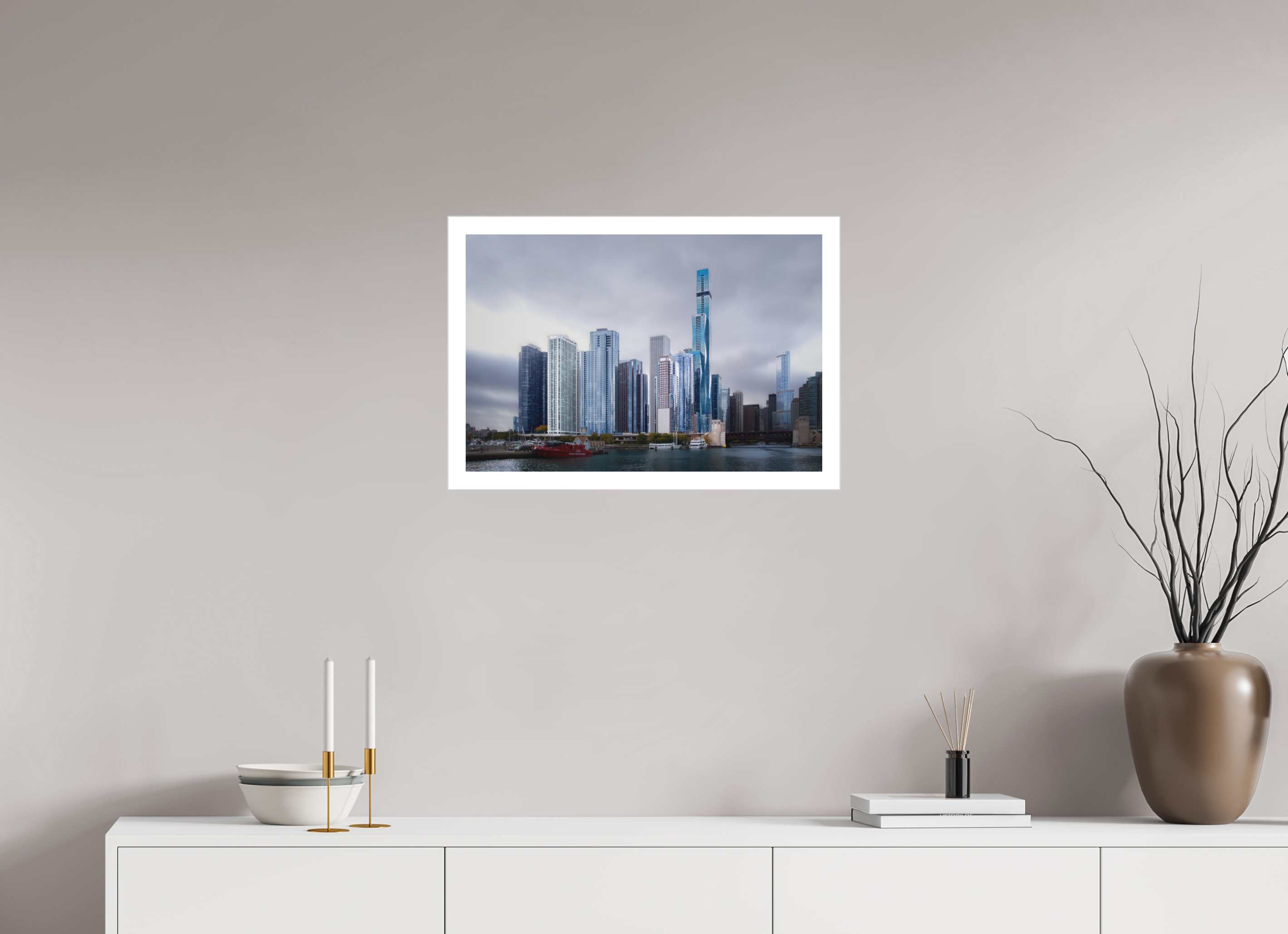 24 x 16″, Fine Art Bonded Acrylic Tomorrow Land — the Chicago Skyline