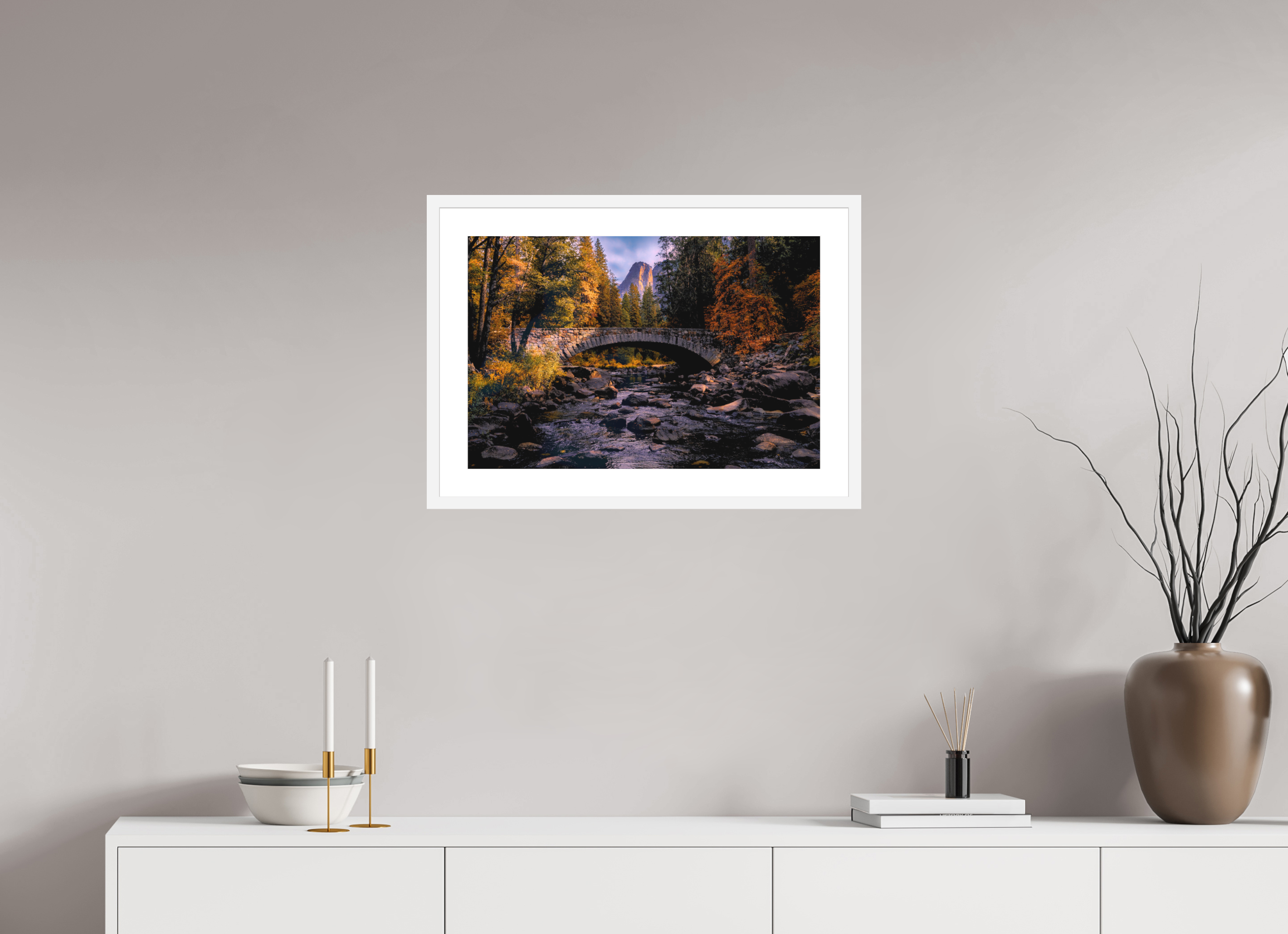 24 x 16″, Passe-Partout White Frame Cathedral Light