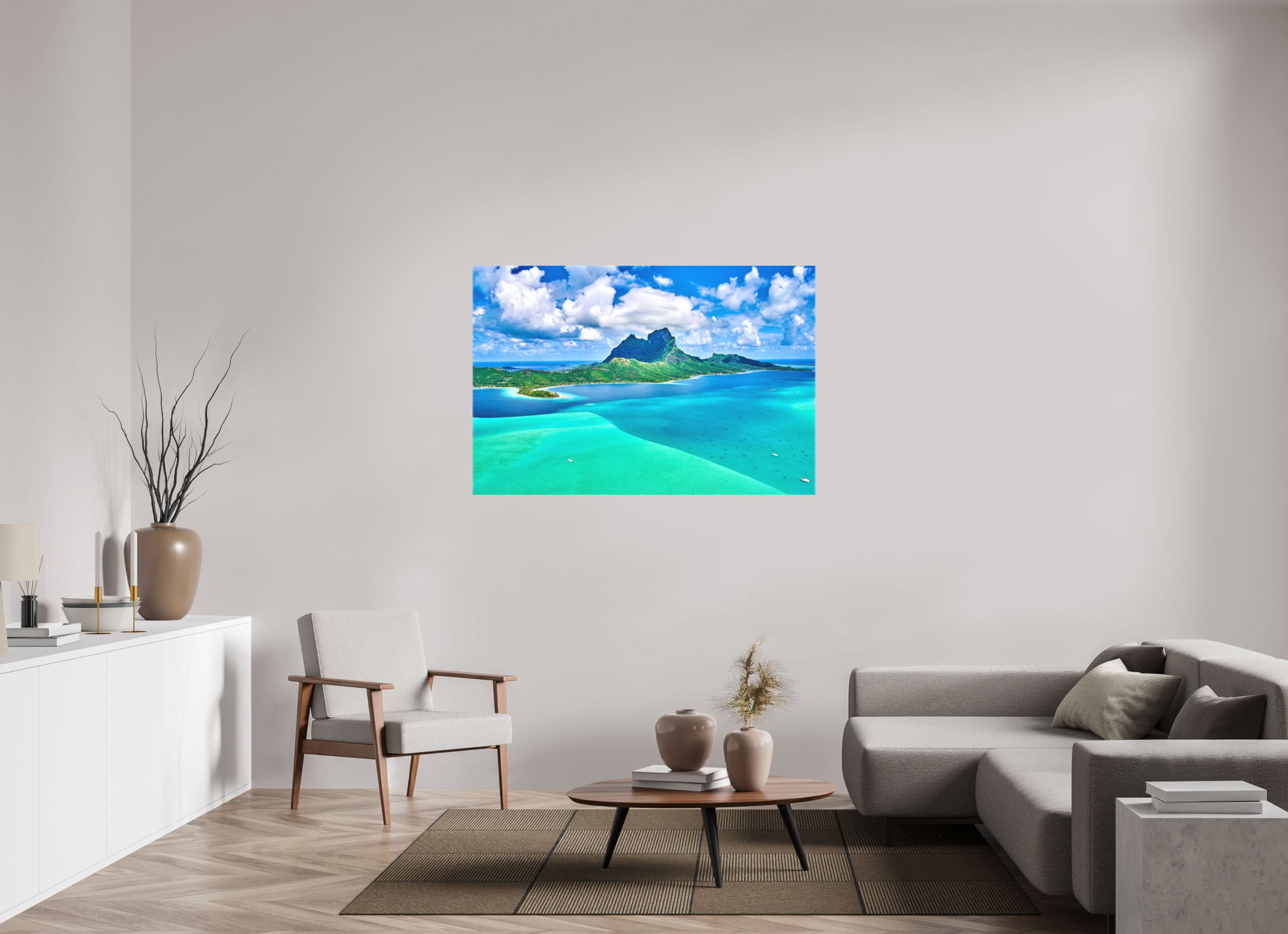 54 x 36″, Fine Art Textile Above Paradise