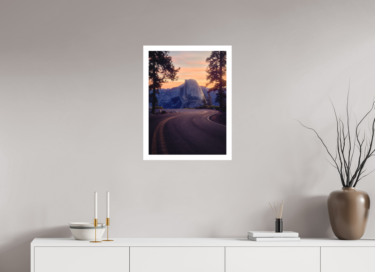 18 x 24″, Bonded Acrylic Mat + White Frame Flexus: Half Dome from Horseshoe Curve