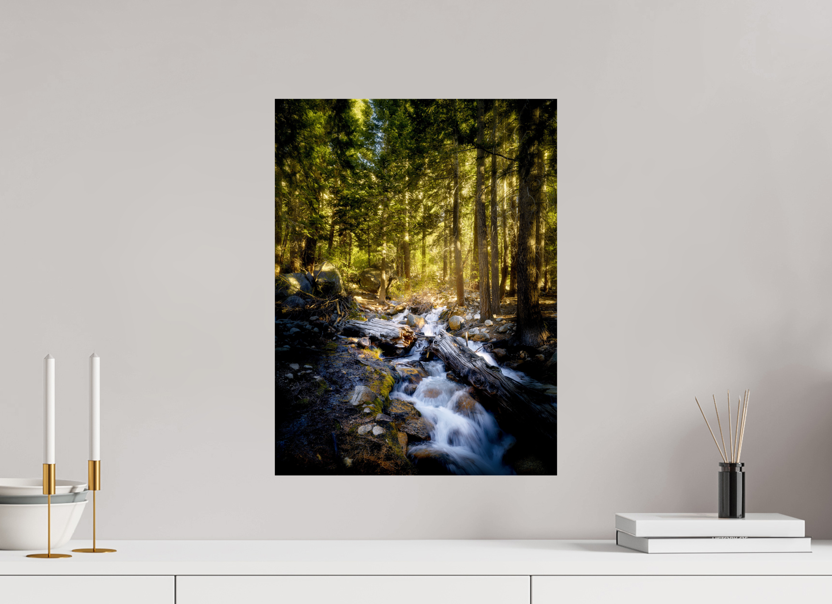 15 x 20″, Giclée Alu-Dibond Lone Pine Creek Waterfall on Mt. Whitney