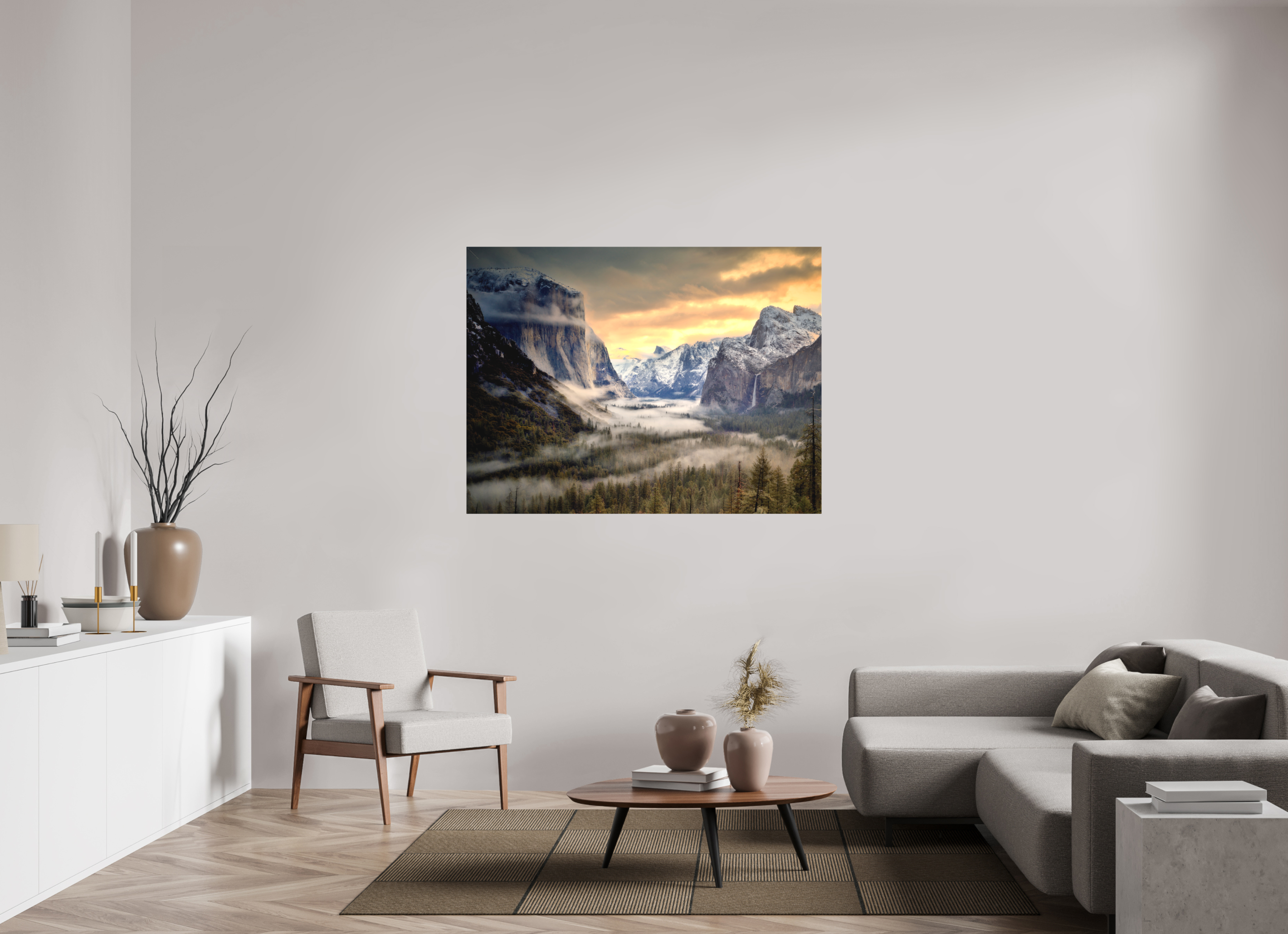 56 x 42″, Fine Art Textile Tunnel View Winter Dawn