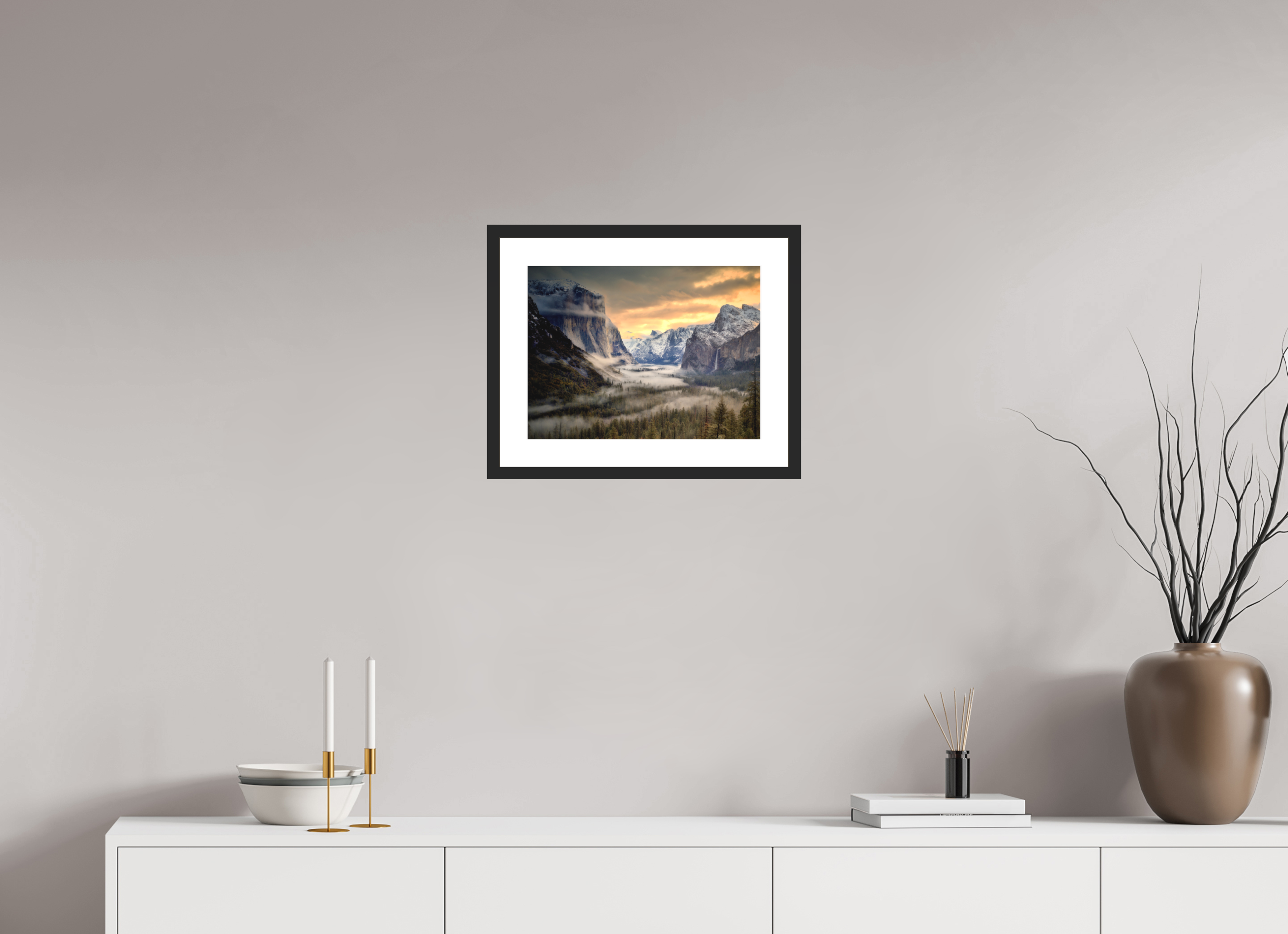 16 x 12″, Passe-Partout Black Frame Tunnel View Winter Dawn