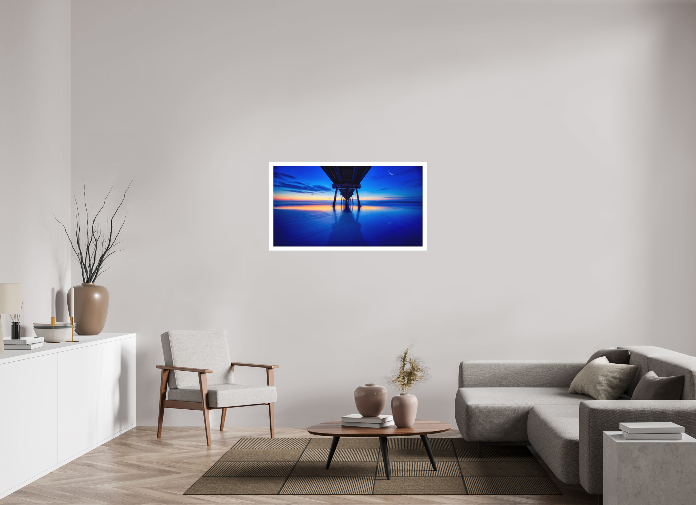 44.4 x 24″, Fine Art Bonded Acrylic Dawn at The Jax Pier