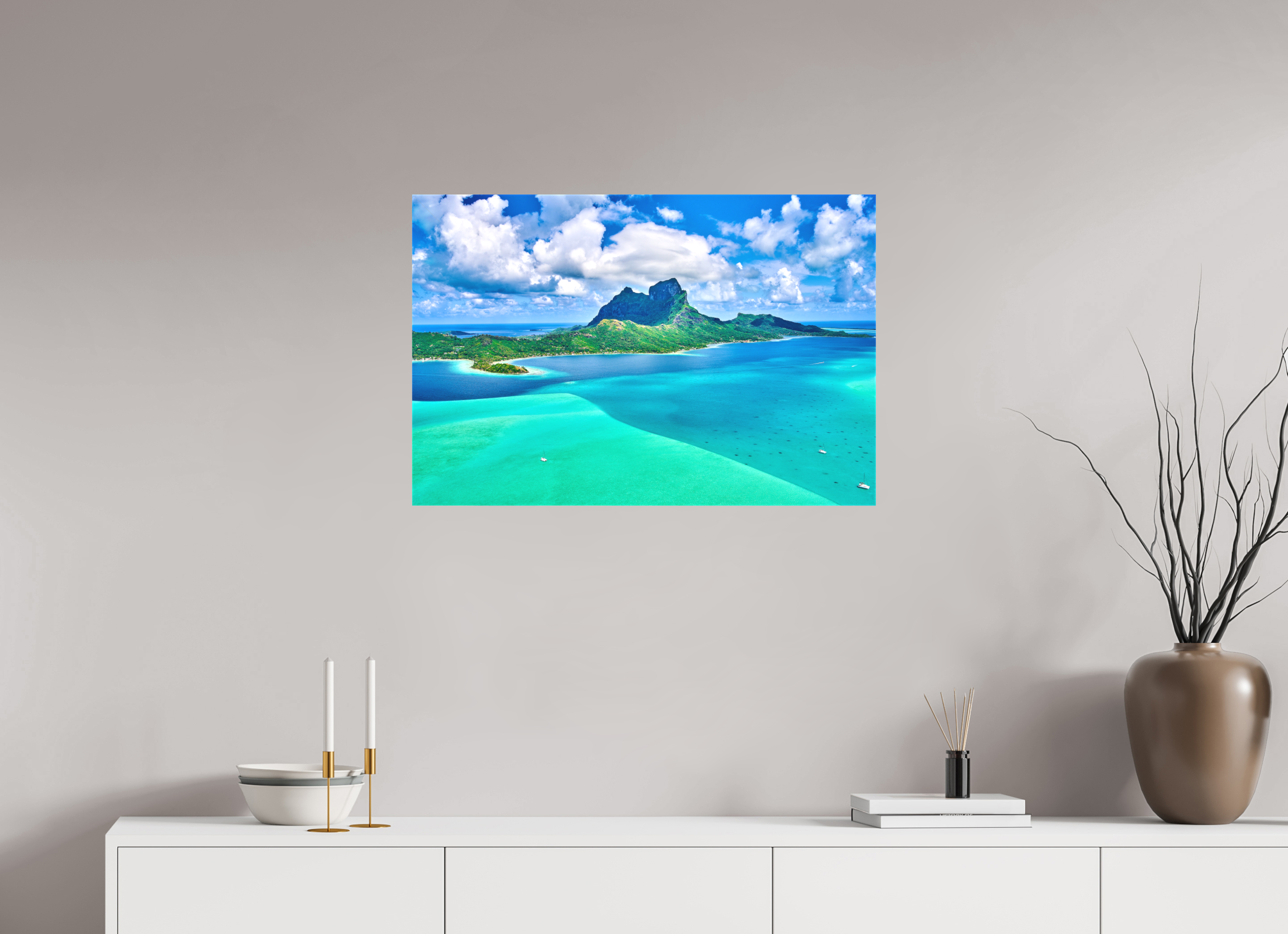 30 x 20″, Fine Art Textile Above Paradise