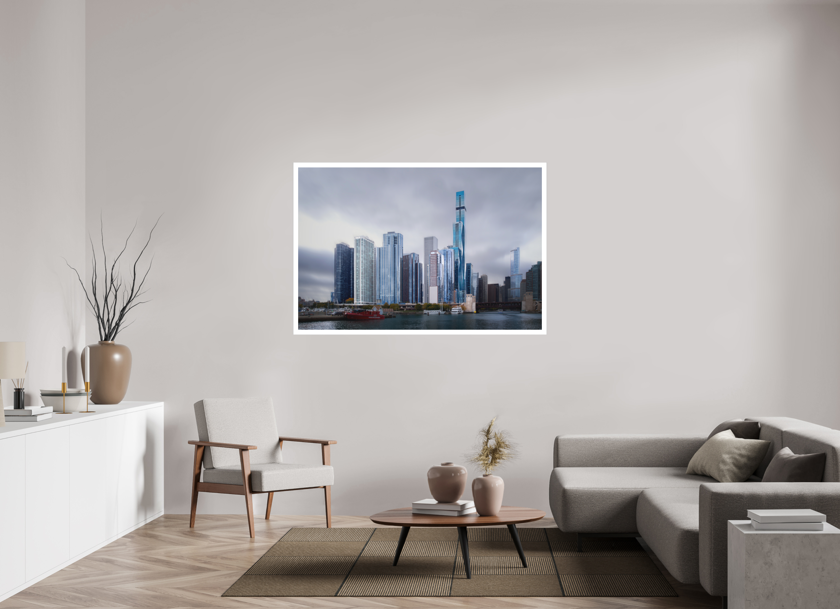 60 x 40″, Fine Art Bonded Acrylic Tomorrow Land — the Chicago Skyline