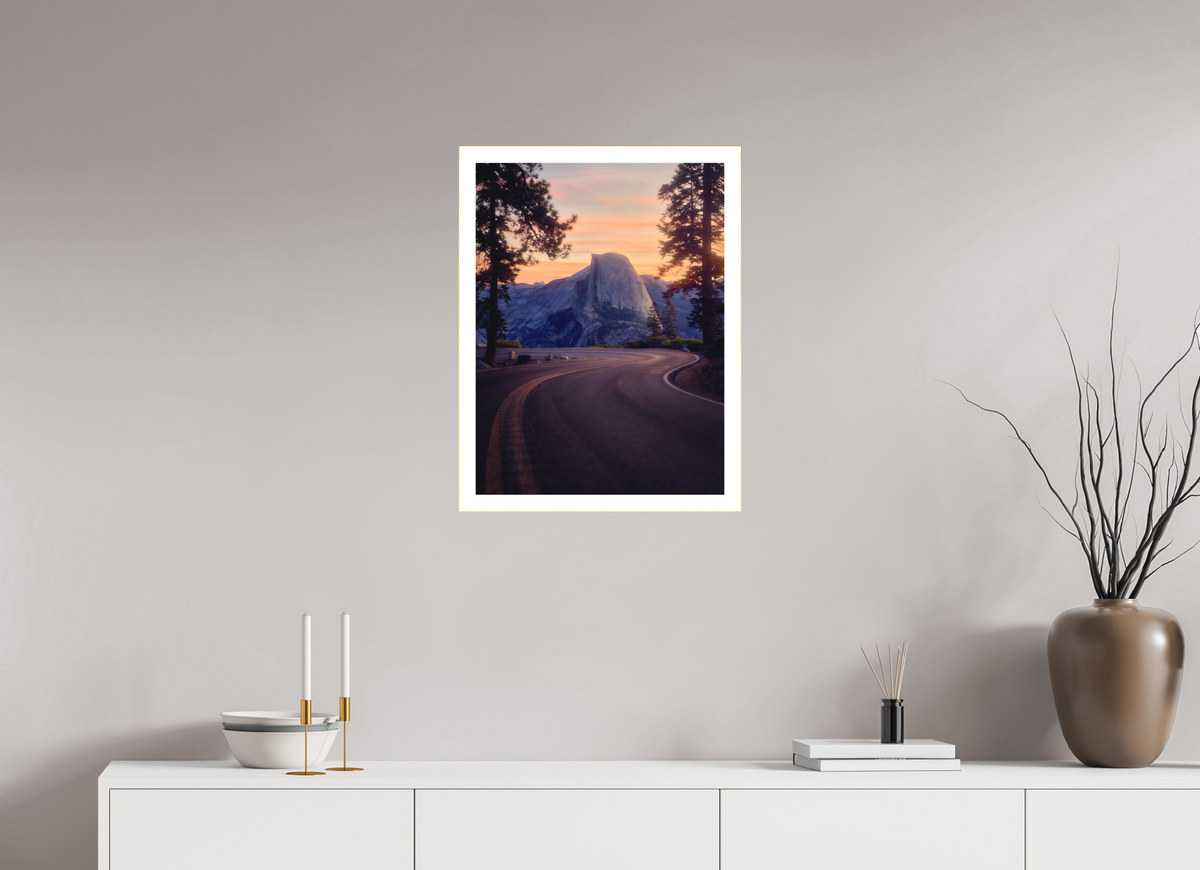 18 x 24″, Bonded Acrylic Mat + Gold Frame Flexus: Half Dome from Horseshoe Curve
