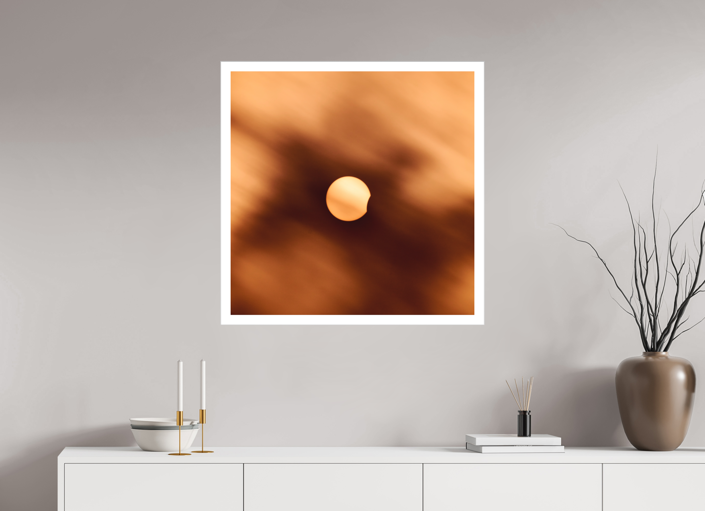 30 x 30″, Fine Art Bonded Acrylic 2024 Eclipse First Kiss