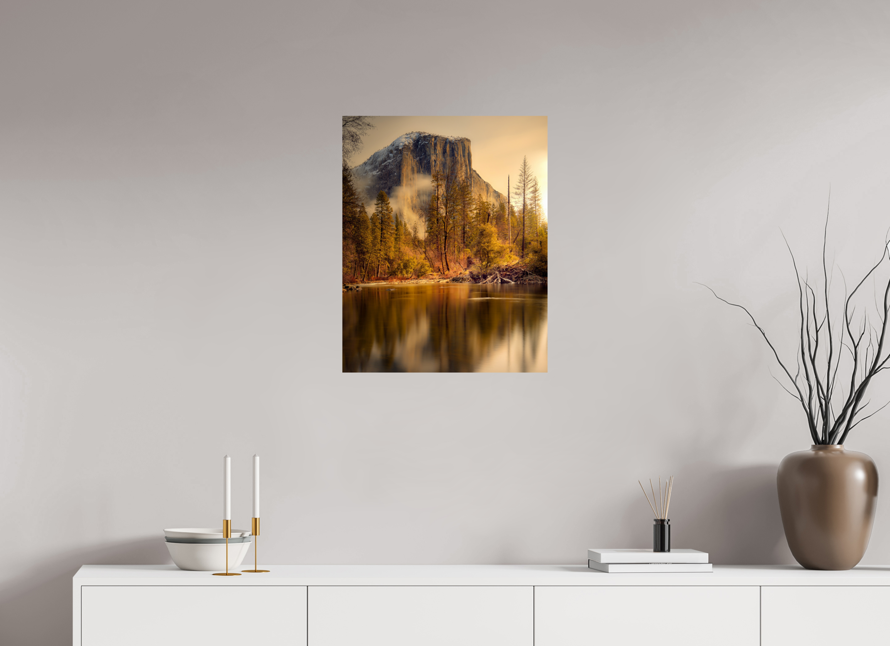 20 x 25″, Giclée Alu-Dibond Winter Sunrise At El Capitan