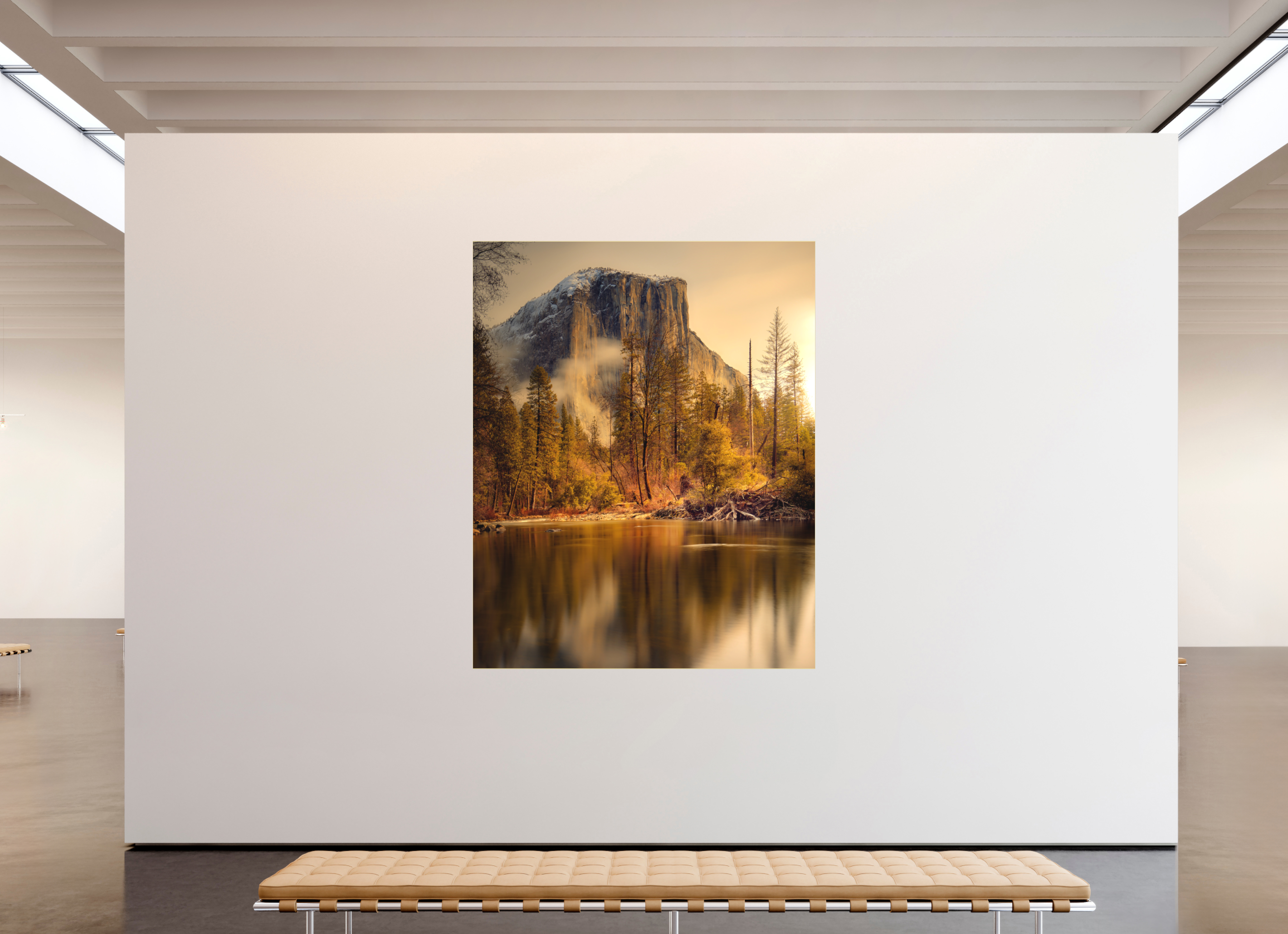 67 x 83.7″, Bonded Acrylic Gold Frame Winter Sunrise At El Capitan