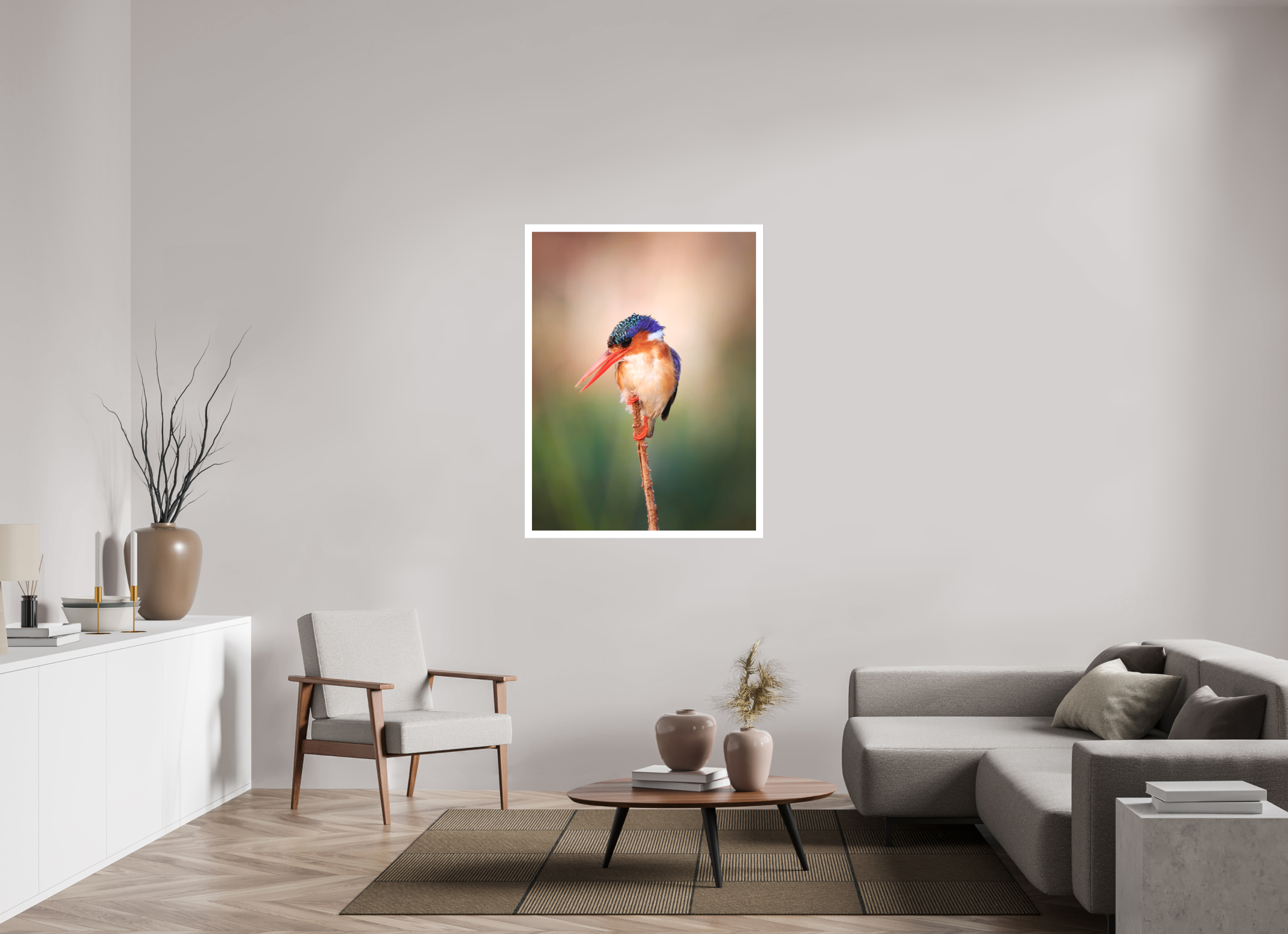 36 x 48″, Fine Art Bonded Acrylic Chobe River Kingfisher