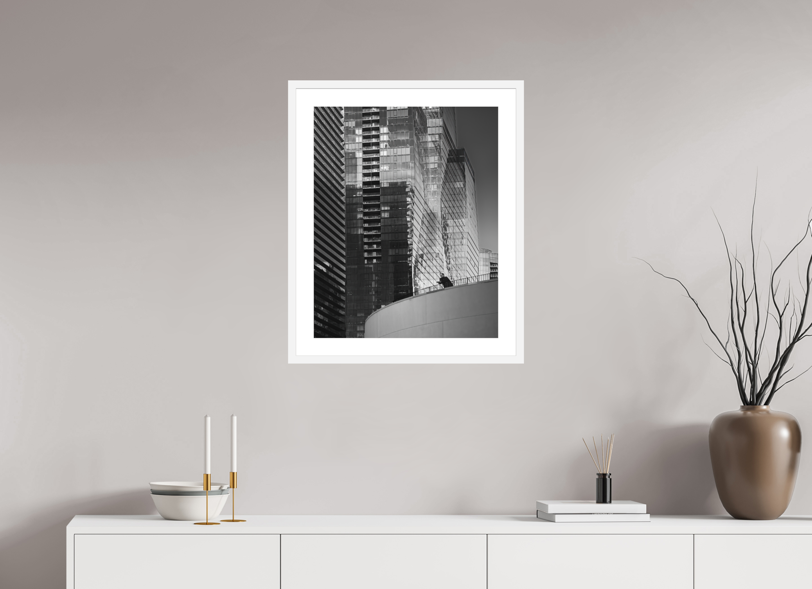 20 x 25″, Passe-Partout White Frame Regarding Chicago
