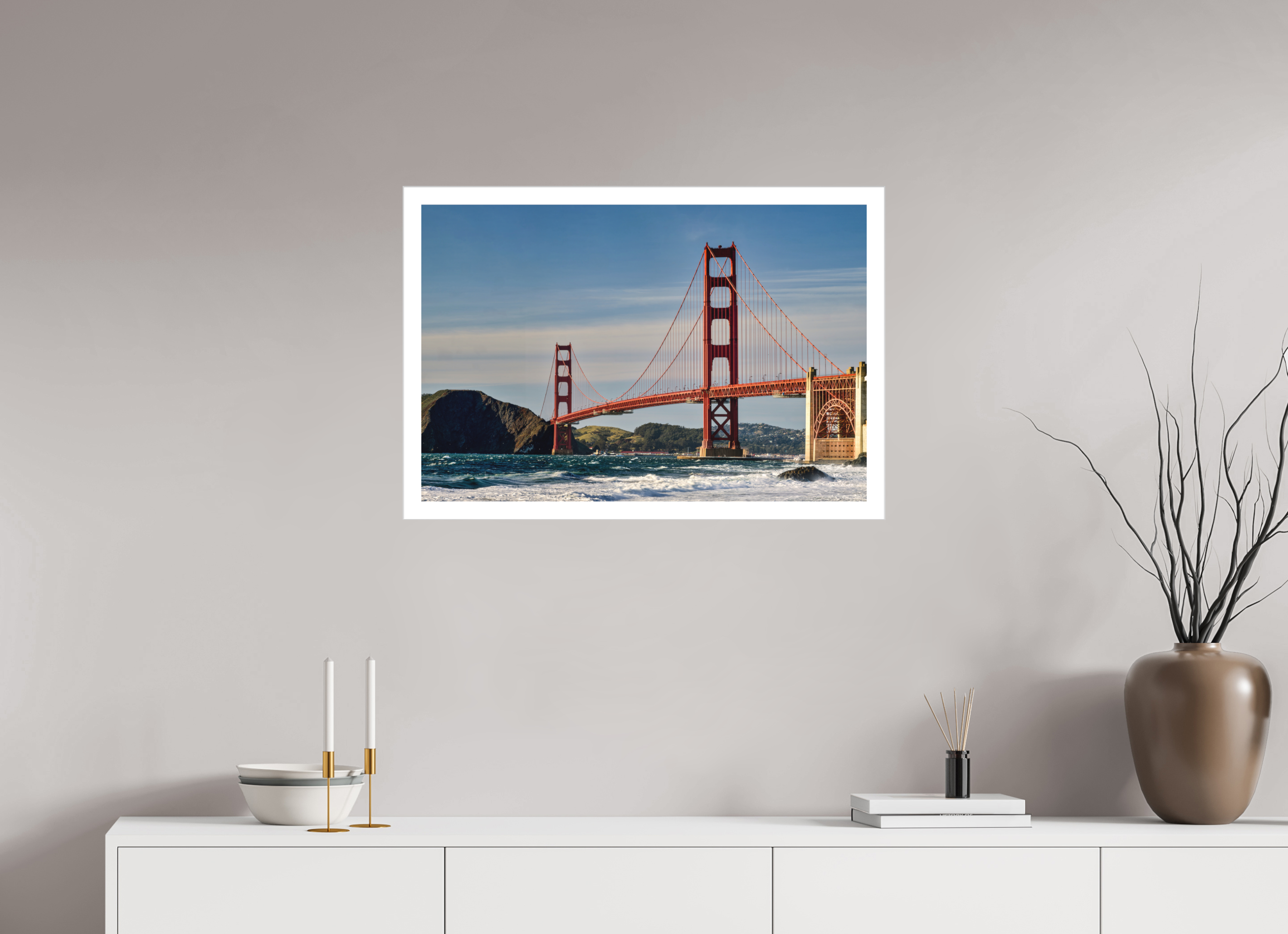 30 x 20″, Fine Art Bonded Acrylic Golden Gate I: A Postcard View