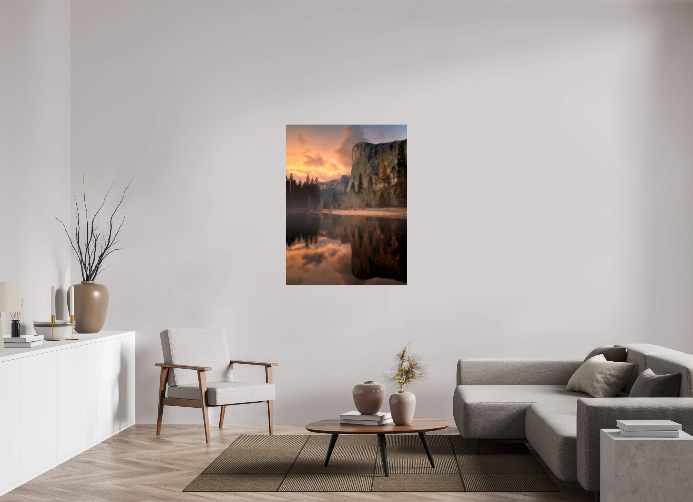36 x 48″, Giclée Alu-Dibond Sunset & Storm Over El Capitan